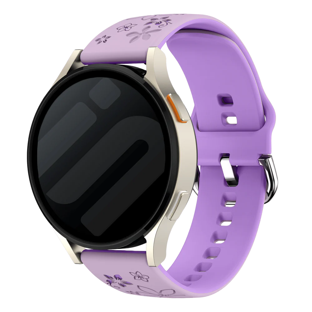 Bracelet silicone à fleurs Huawei Watch 5 - 42mm (lavande/violet)