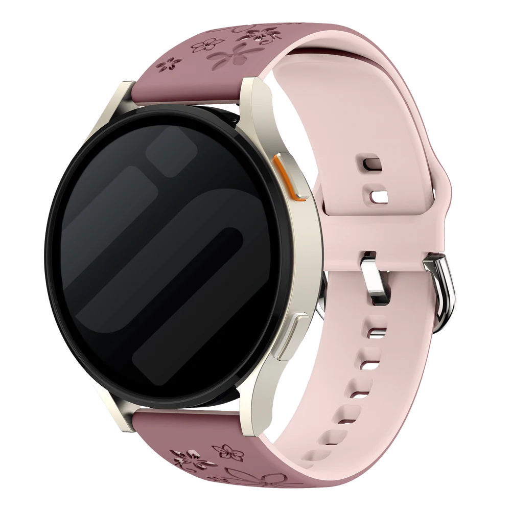 OnePlus Watch 3 - 43mm Flower Silicone Strap (Smoke Purple/Light Pink)