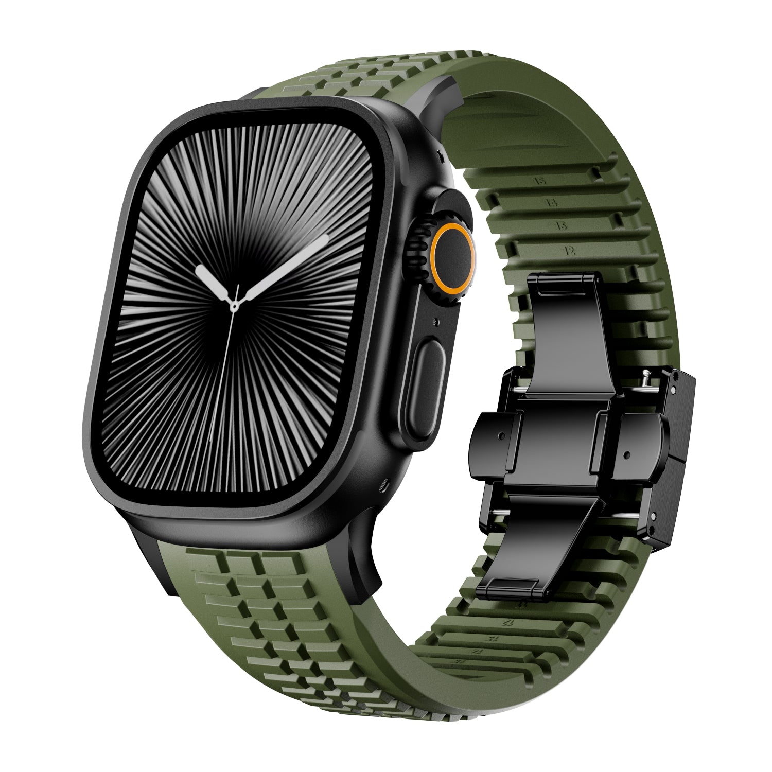 Bracelet silicone premium Apple Watch Ultra (vert militaire)