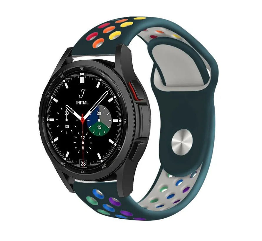 Silicone Sport Strap, on a watch, 3/4 front view