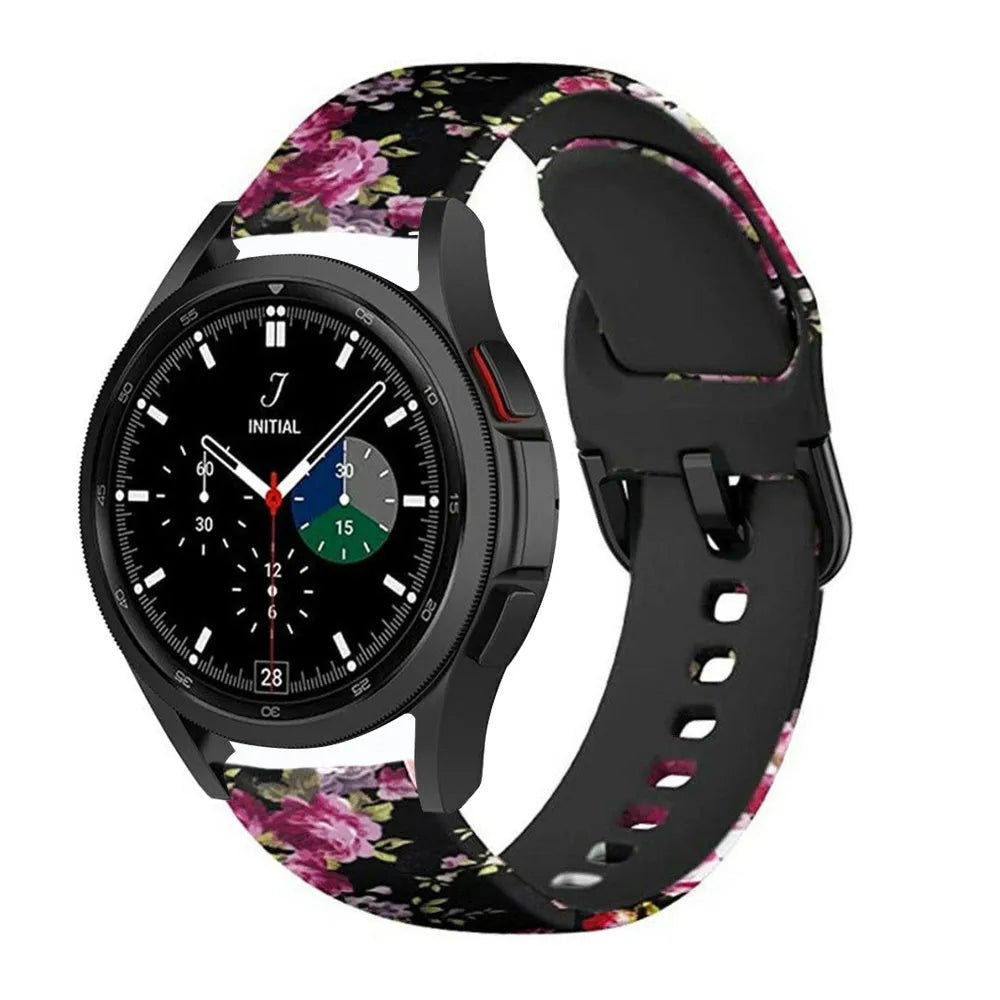 Print Silicone Strap, on a watch, 3/4 front view