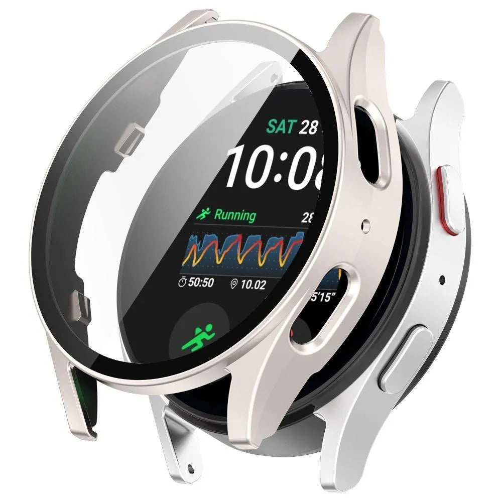 Coque rigide avec verre Samsung Galaxy Watch 7 40mm (lumière stellaire)