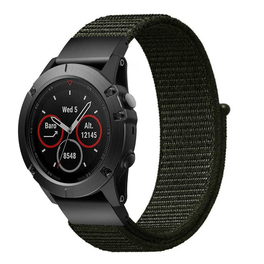Bracelet nylon Garmin Quatix 8 - 51mm (vert militaire)