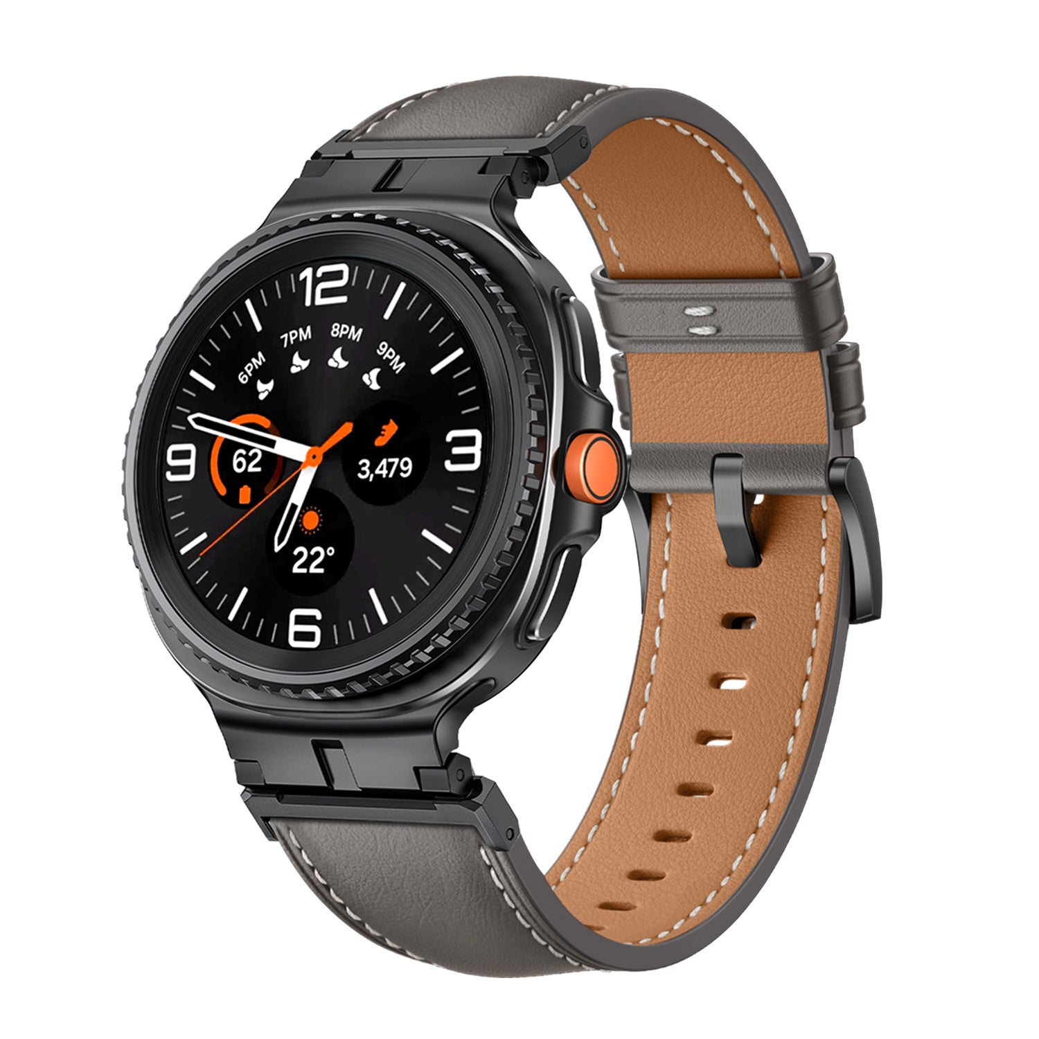 Bracelet cuir Premium Samsung Galaxy Watch 8 Classic (gris)