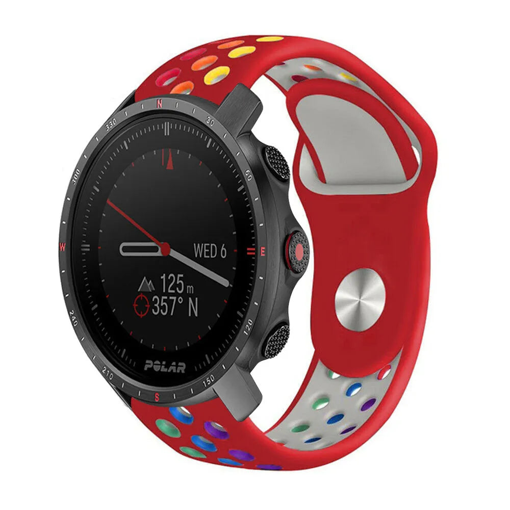 Silicone Sport Strap, on a watch, 3/4 front view