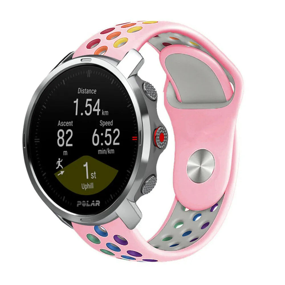 Silicone Sport Strap, on a watch, 3/4 front view