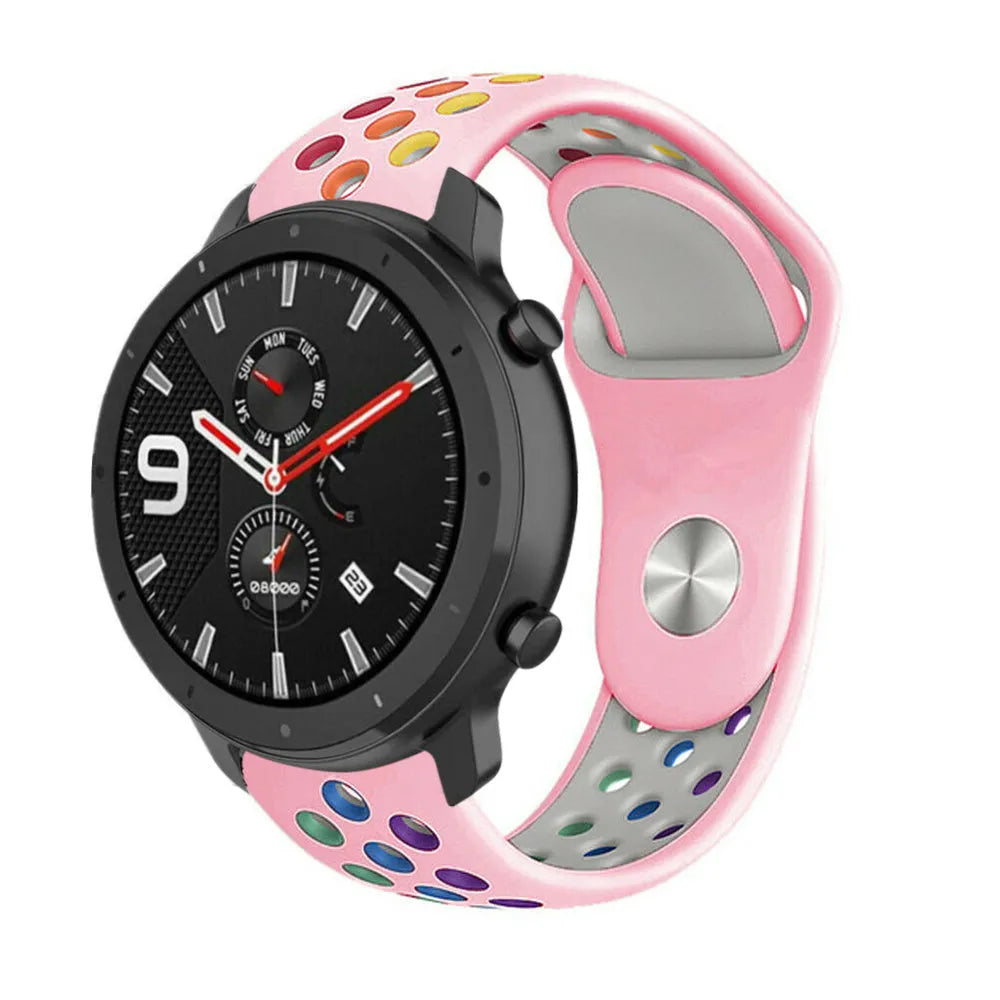 Silicone Sport Strap, on a watch, 3/4 front view