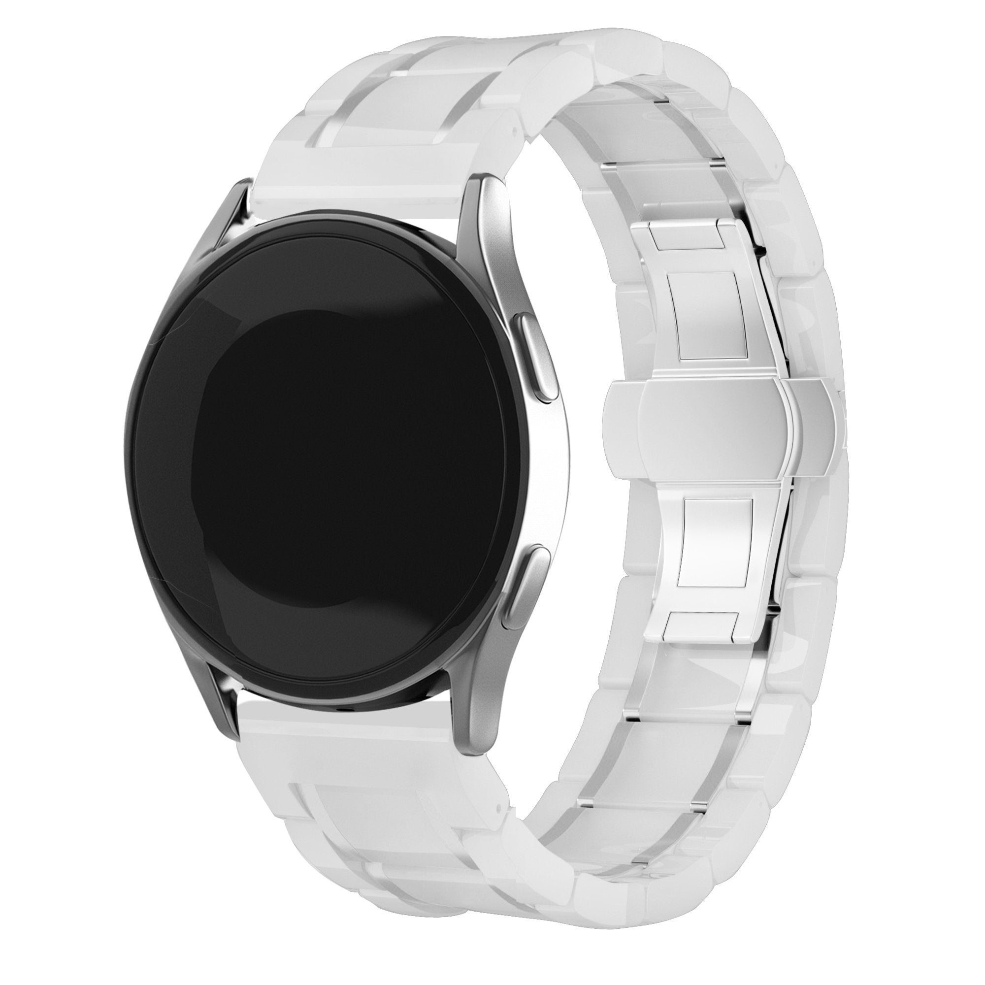 Bracelet en céramique avec maillons Samsung Galaxy Watch 4 - 44mm (blanc/argenté)
