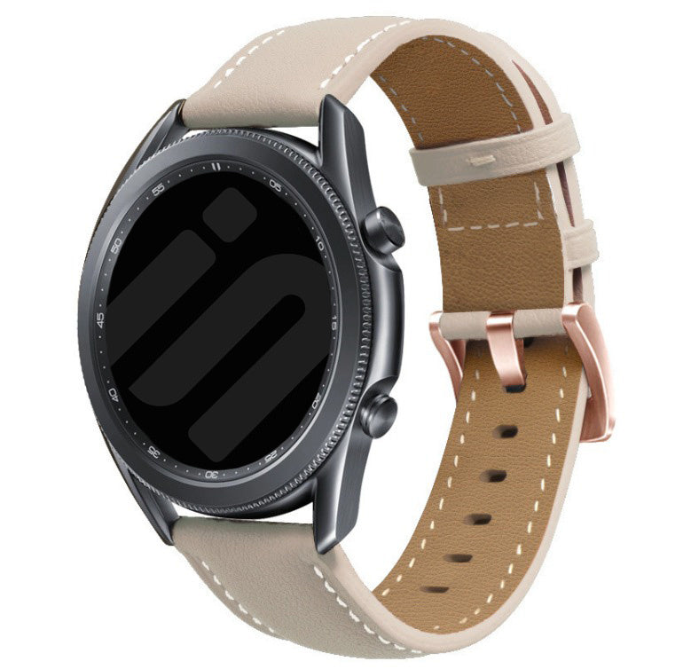Bracelet cuir Huawei Watch 5 - 42mm (beige)