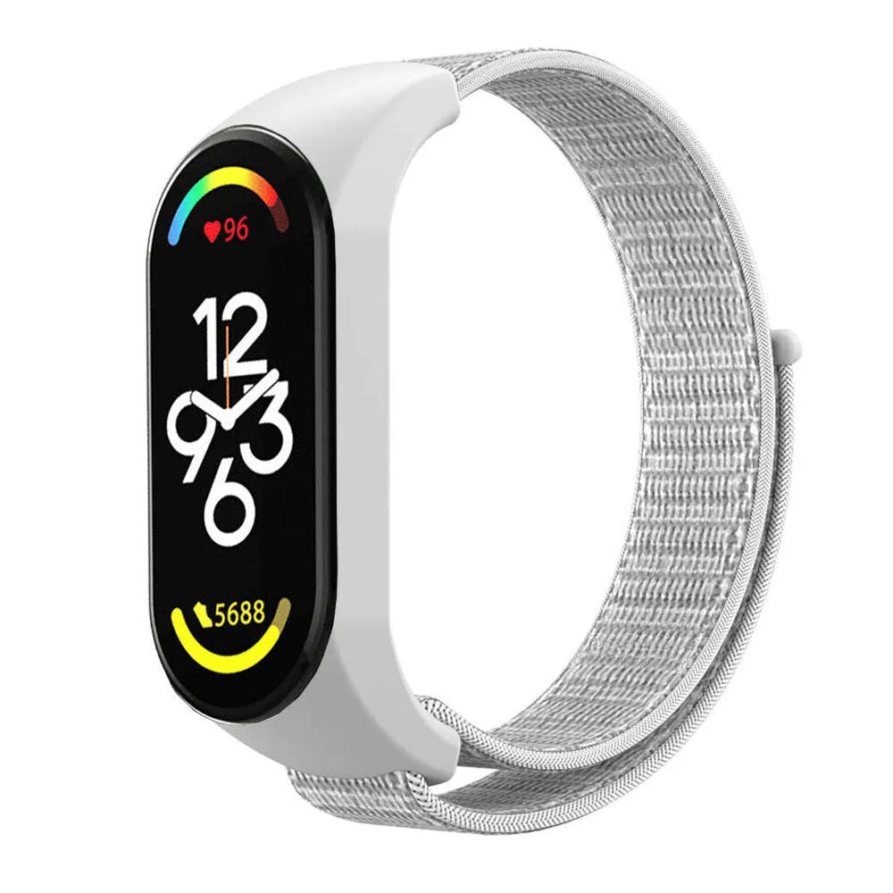 Nylon Strap, grey, on a watch, 3/4 front view