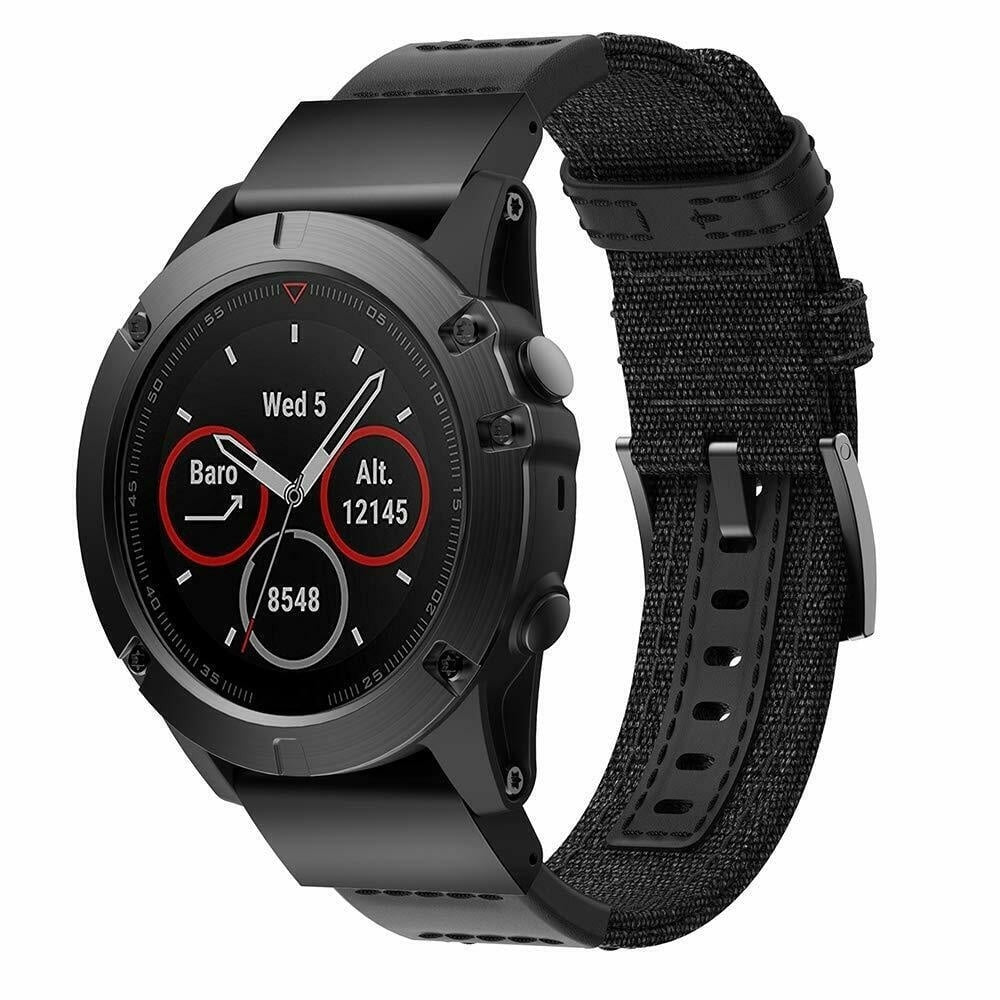 Garmin D2 Mach 2 - 47mm Nylon Hybrid Strap (Black)