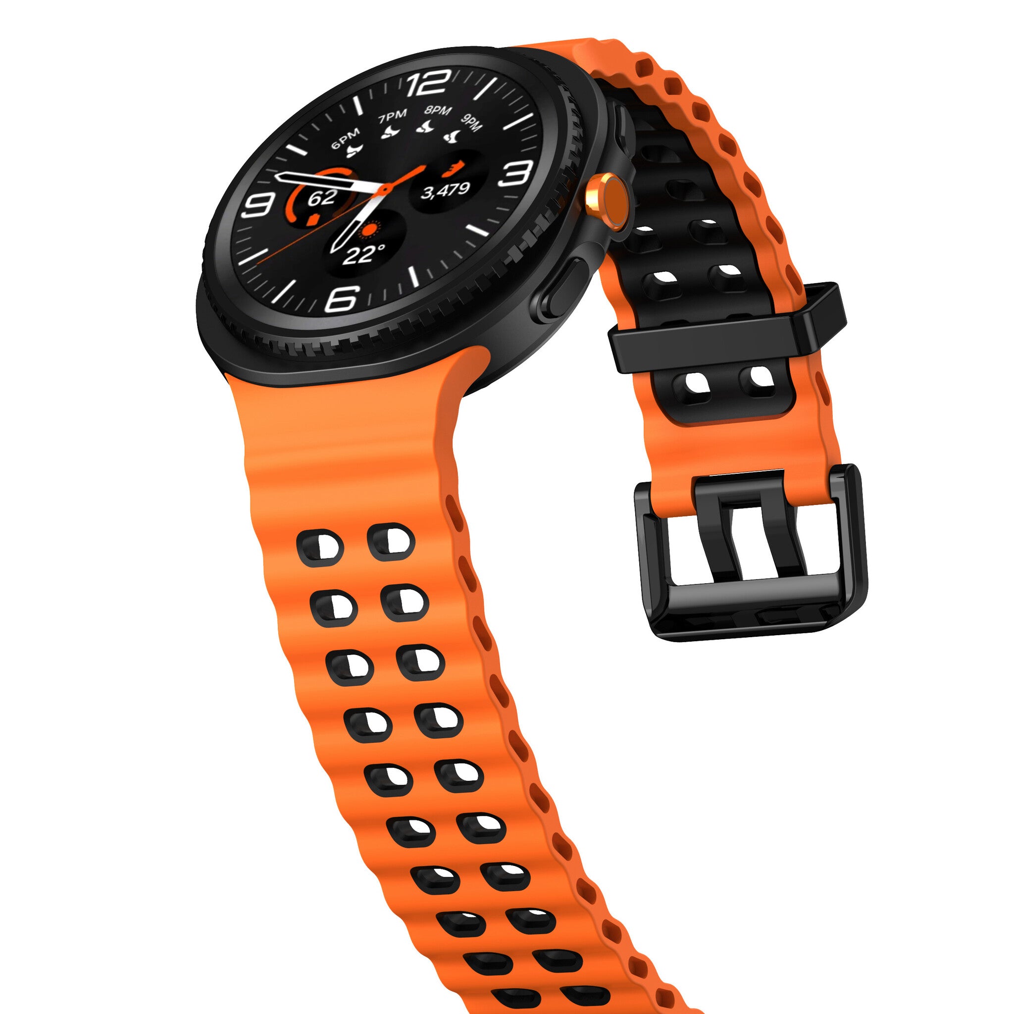 Samsung Galaxy Watch 9 - 44mm Ocean Strap (Orange/Black)