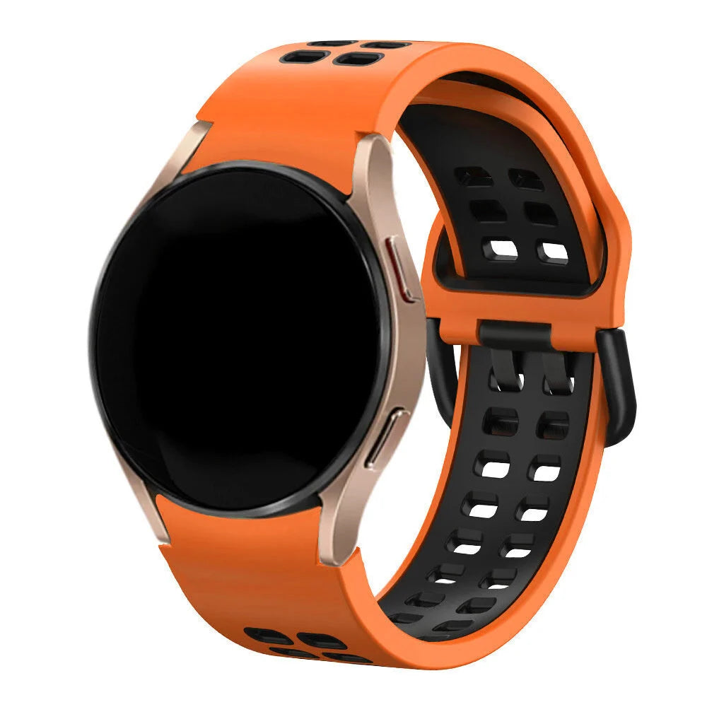 Bracelet sport carré Samsung Galaxy Watch 6 Classic 43mm (orange/noir)