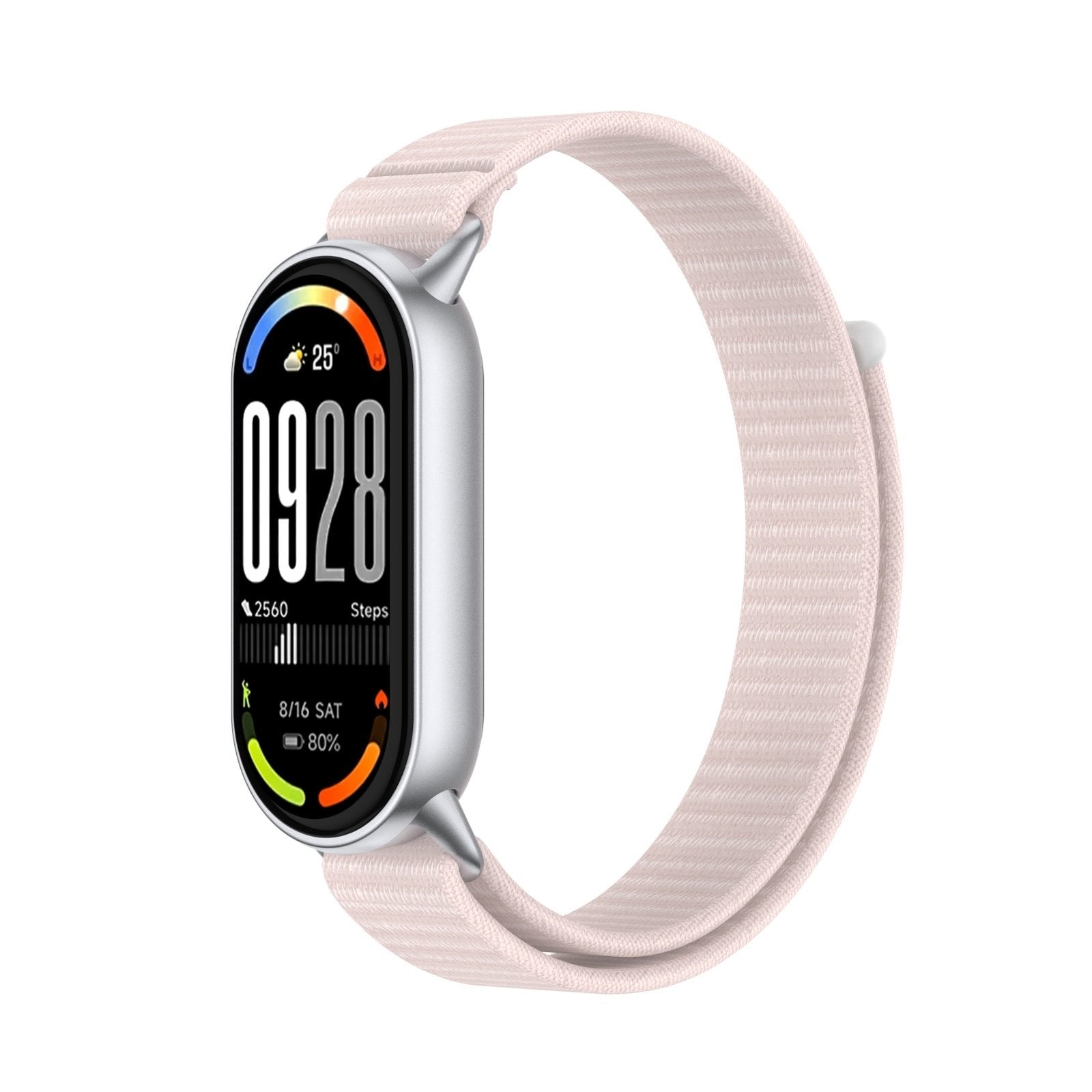 Bracelet nylon moderne Xiaomi Smart Band 10 (rose clair)