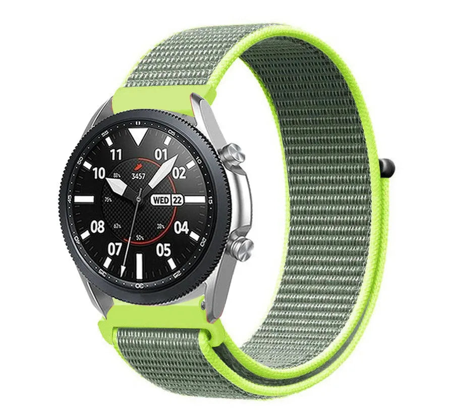 Nylon Strap, fluorescent, on a watch, 3/4 front view