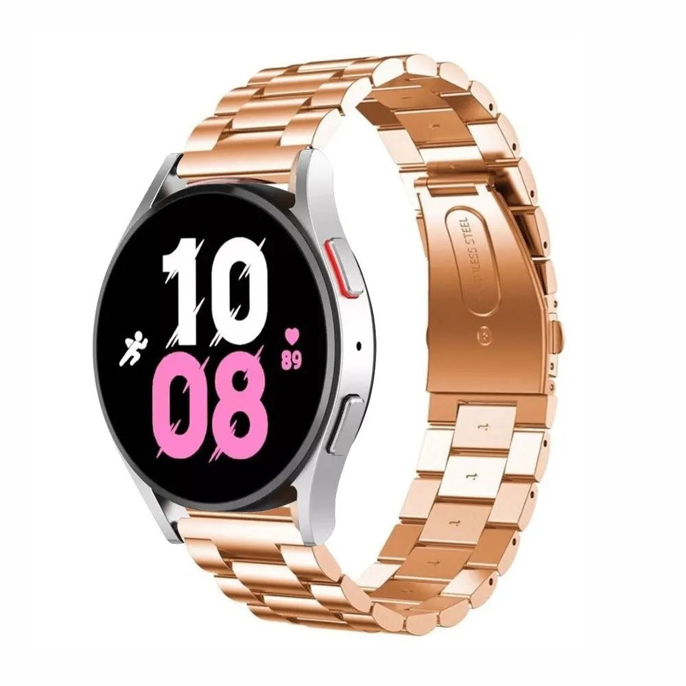 Steel Strap, rose gold, on a watch, 3/4 front view