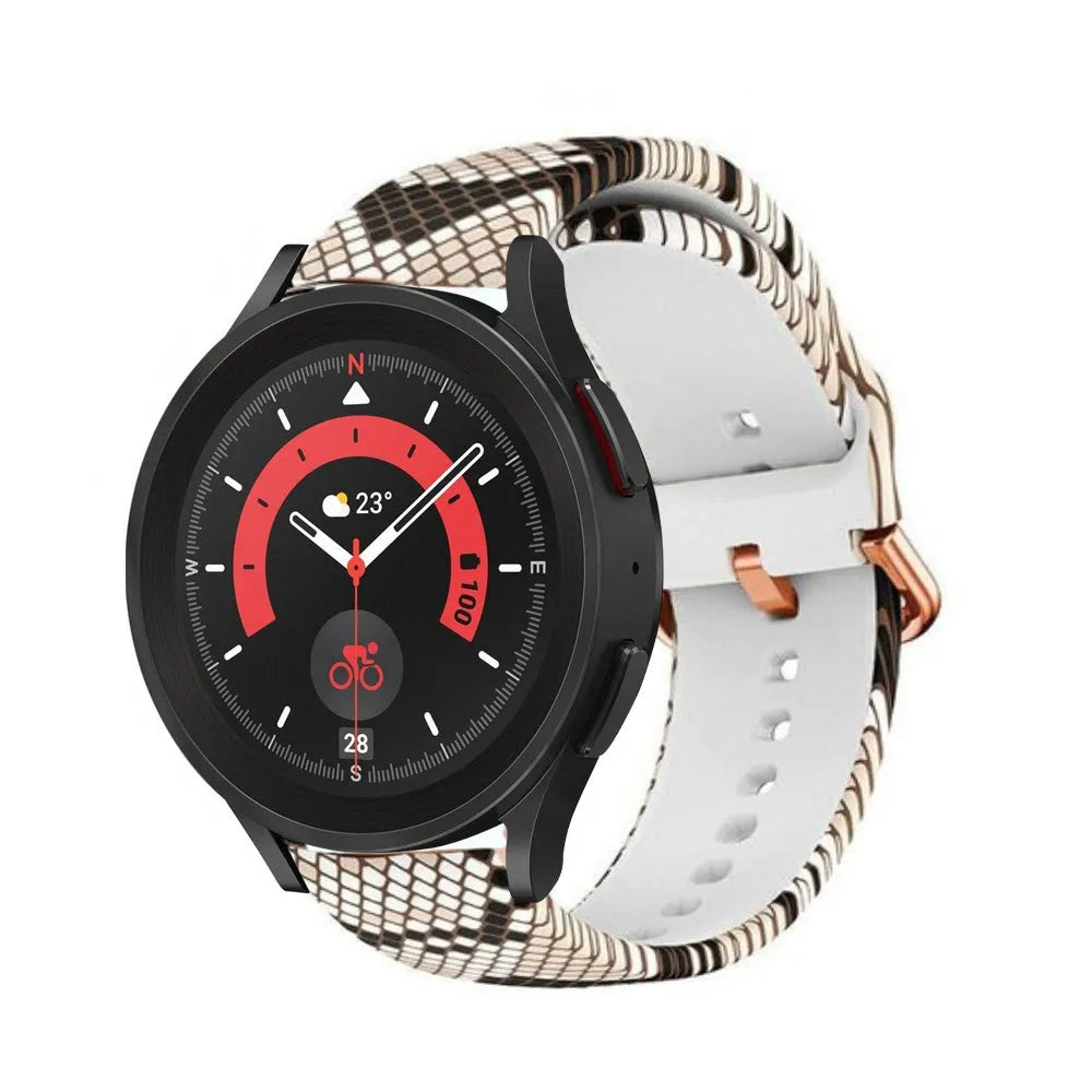 Print Silicone Strap, on a watch, 3/4 front view