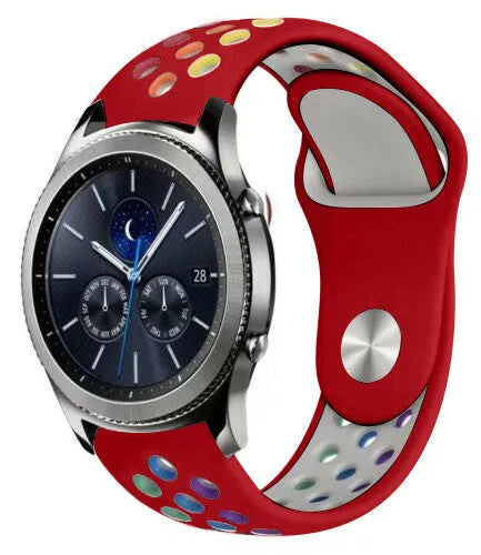 Silicone Sport Strap, on a watch, 3/4 front view