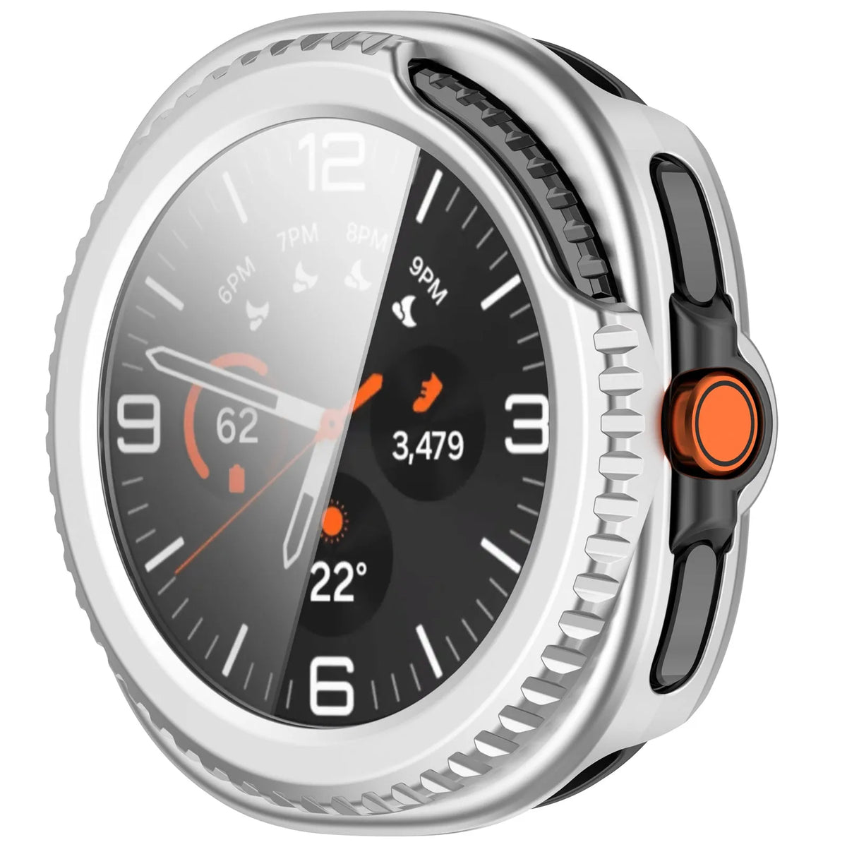 Coque rigide avec verre Samsung Galaxy Watch 8 Classic (argent)