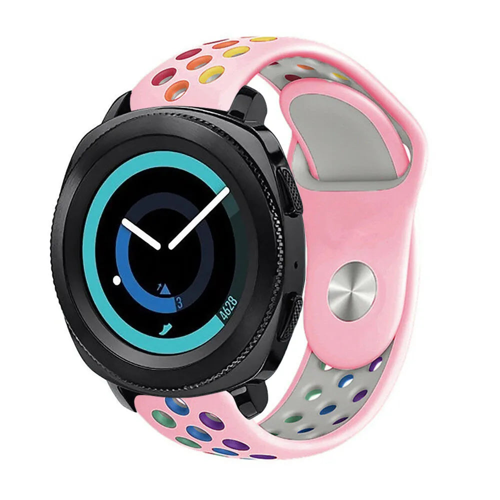 Silicone Sport Strap, on a watch, 3/4 front view
