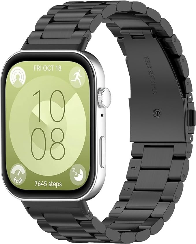 Bracelet acier Huawei Watch Fit 4 (noir)