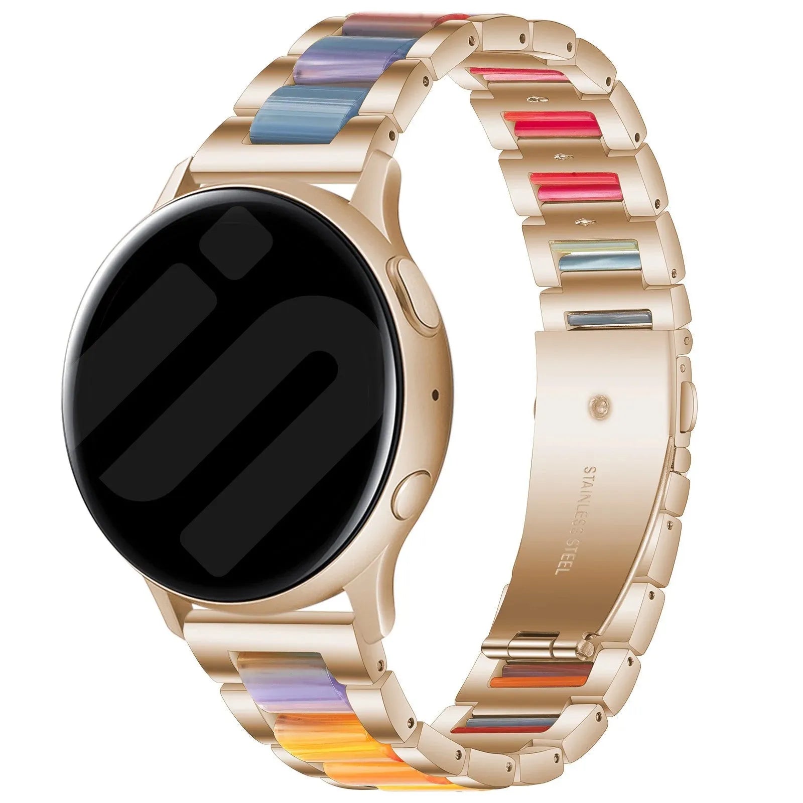 Bracelet résine et acier Amazfit GTR Mini (rose or/coloré)
