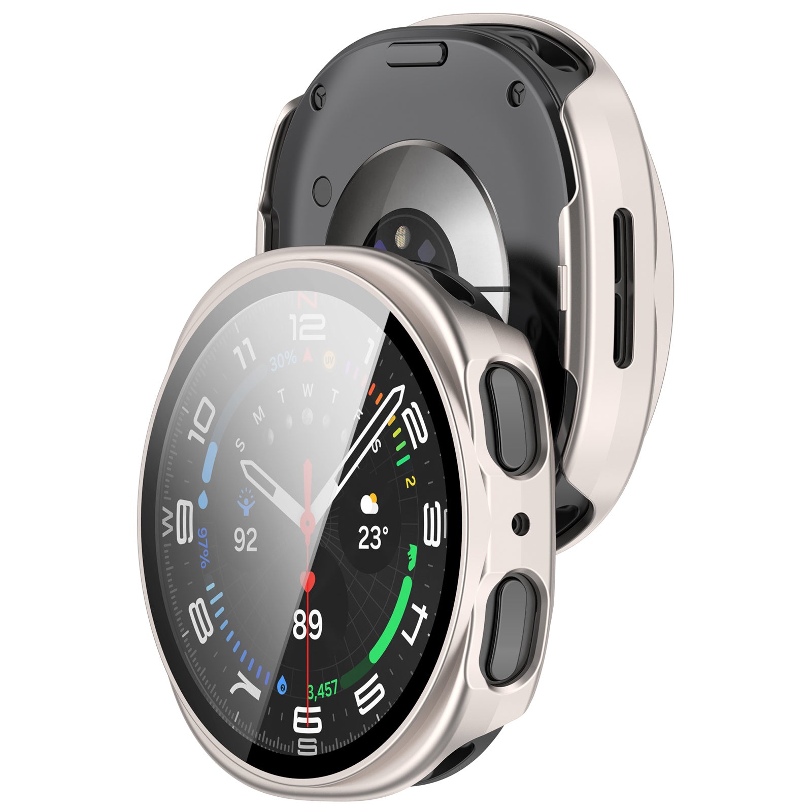 Samsung Galaxy Watch 8 - 40mm Hard Case with Glass (Starlight)