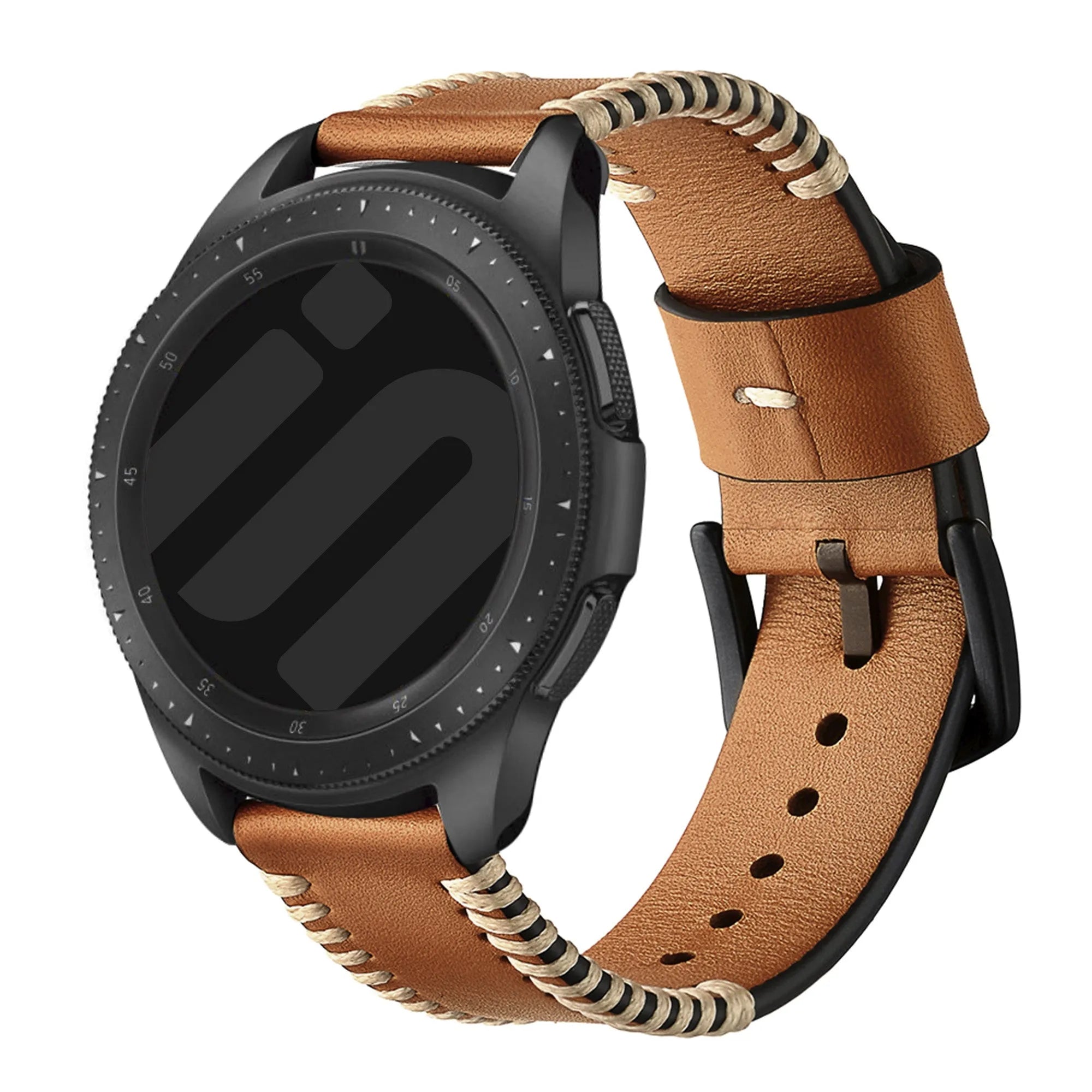 Bracelet cuir cousu Motorola Moto Watch - 47mm (marron)