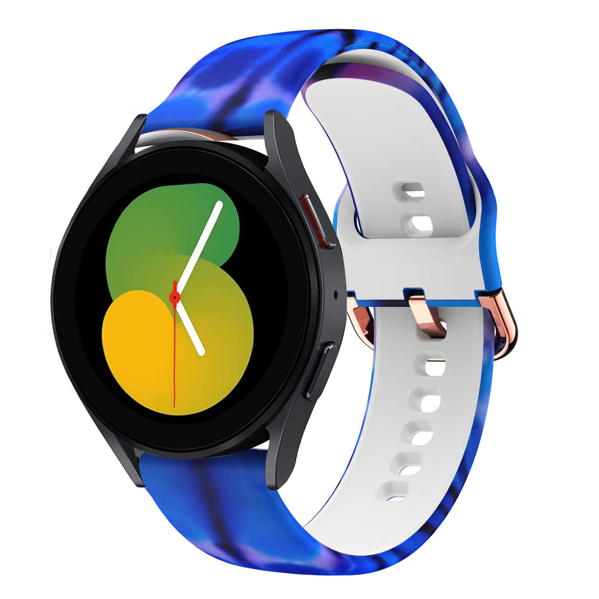 Print Silicone Strap, on a watch, 3/4 front view