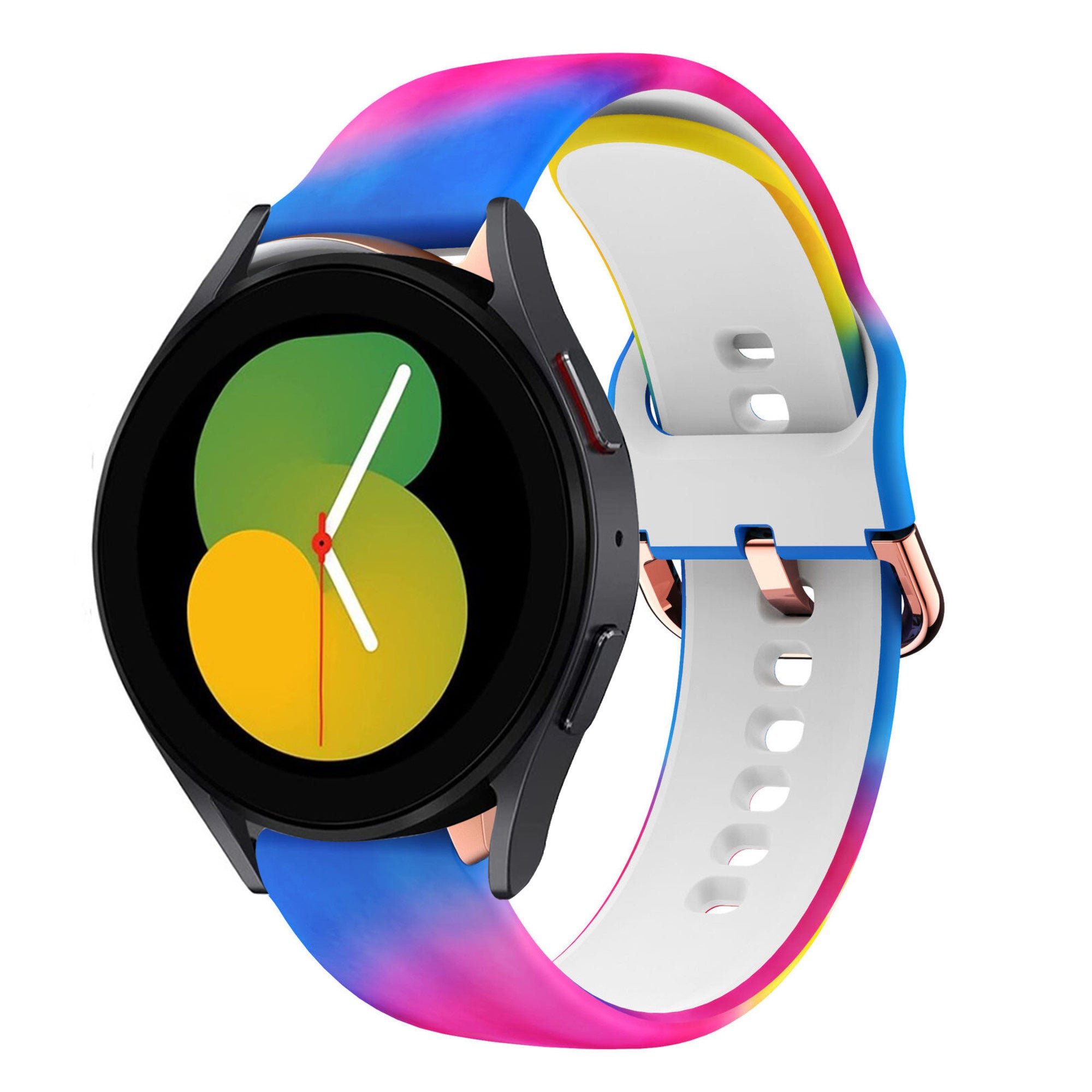 Print Silicone Strap, on a watch, 3/4 front view