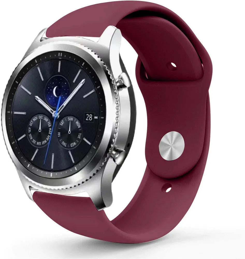 Silicone Sport Strap, on a watch, 3/4 front view
