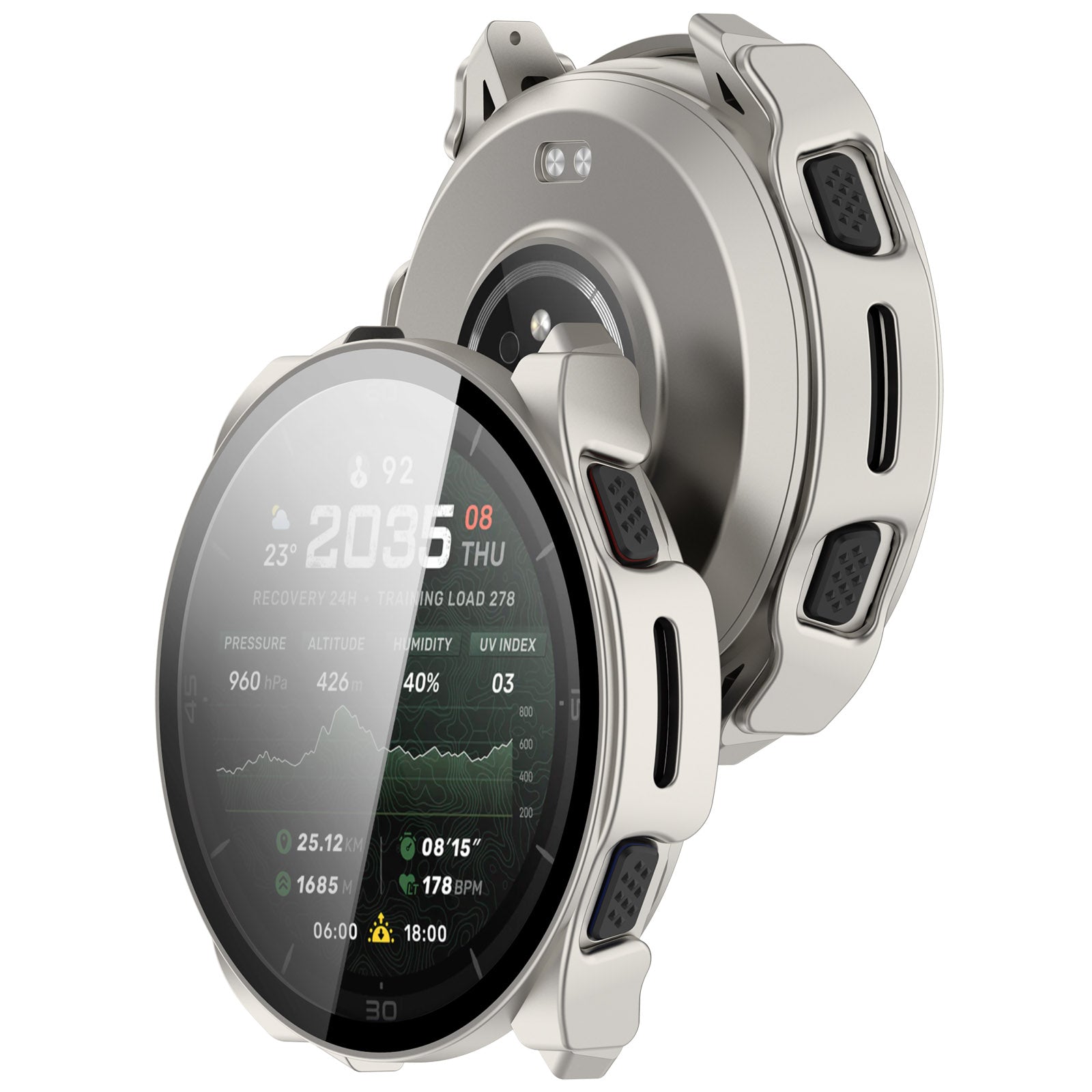 Coque rigide avec verre Amazfit Cheetah 2 Ultra (titane)