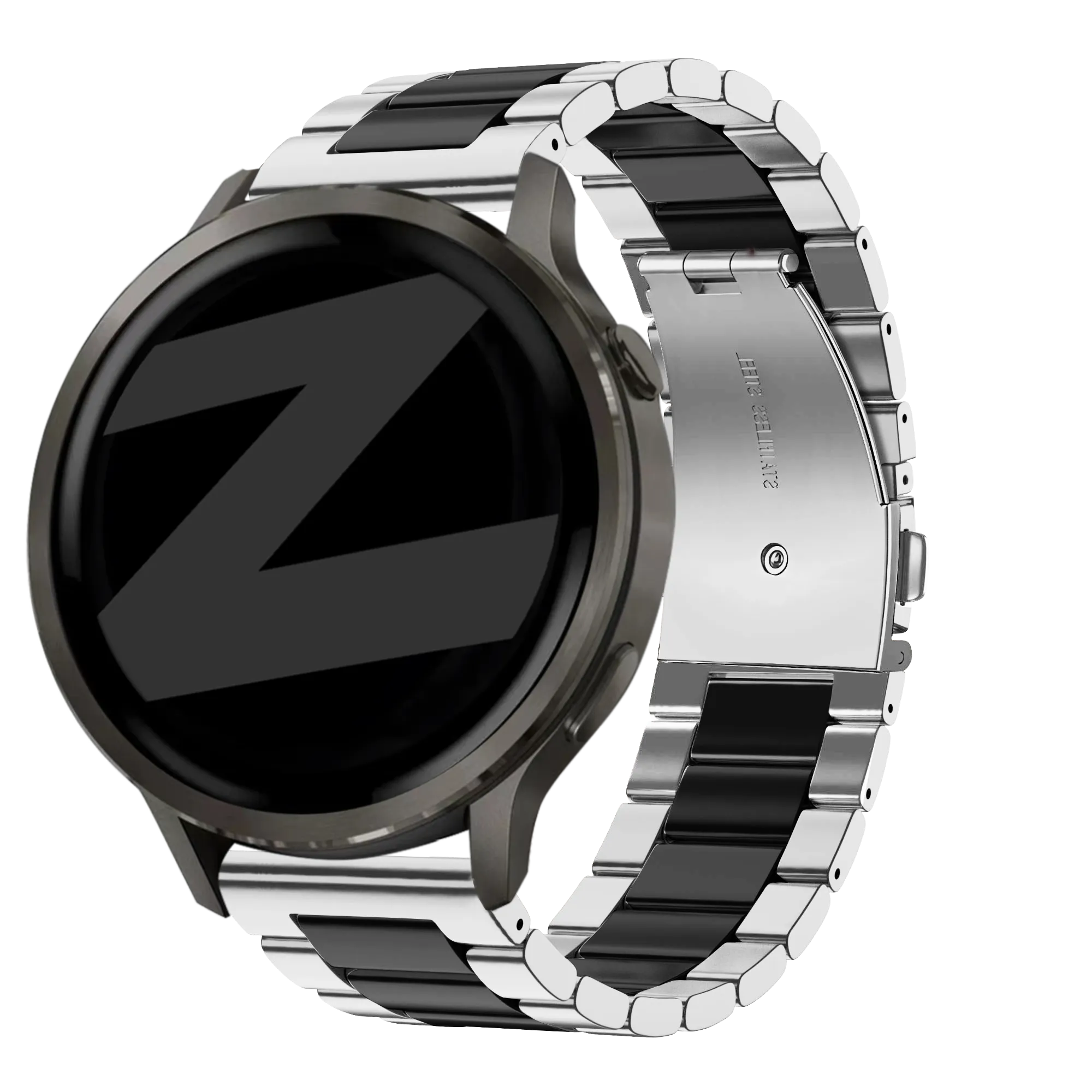 Bandz Bracelet acier 'Classic' Garmin Approach S42 (argent/noir)
