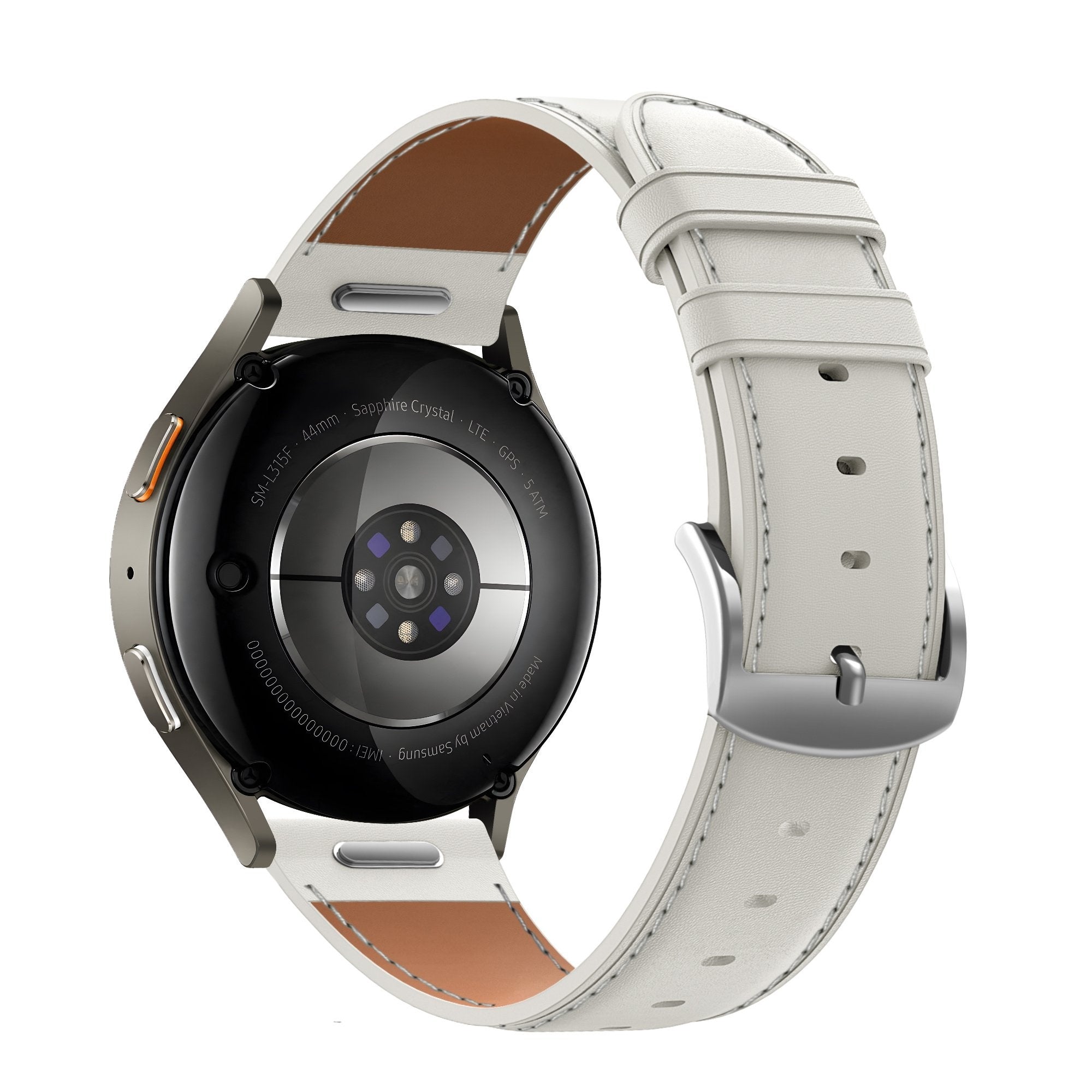 Bandz Bracelet cuir 'Easy Fit' Huawei Watch GT 5 - 41mm (blanc)