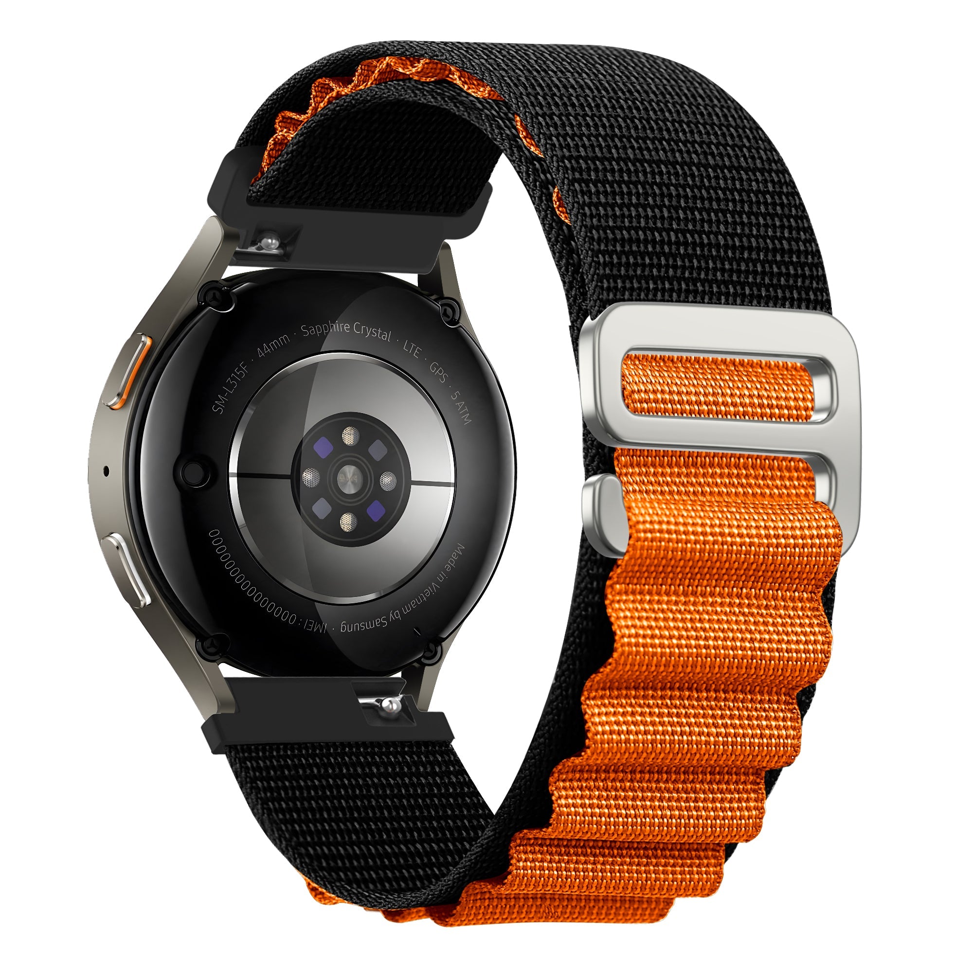 Bandz Bracelet nylon Alpine Samsung Galaxy Watch Active (noir/orange)