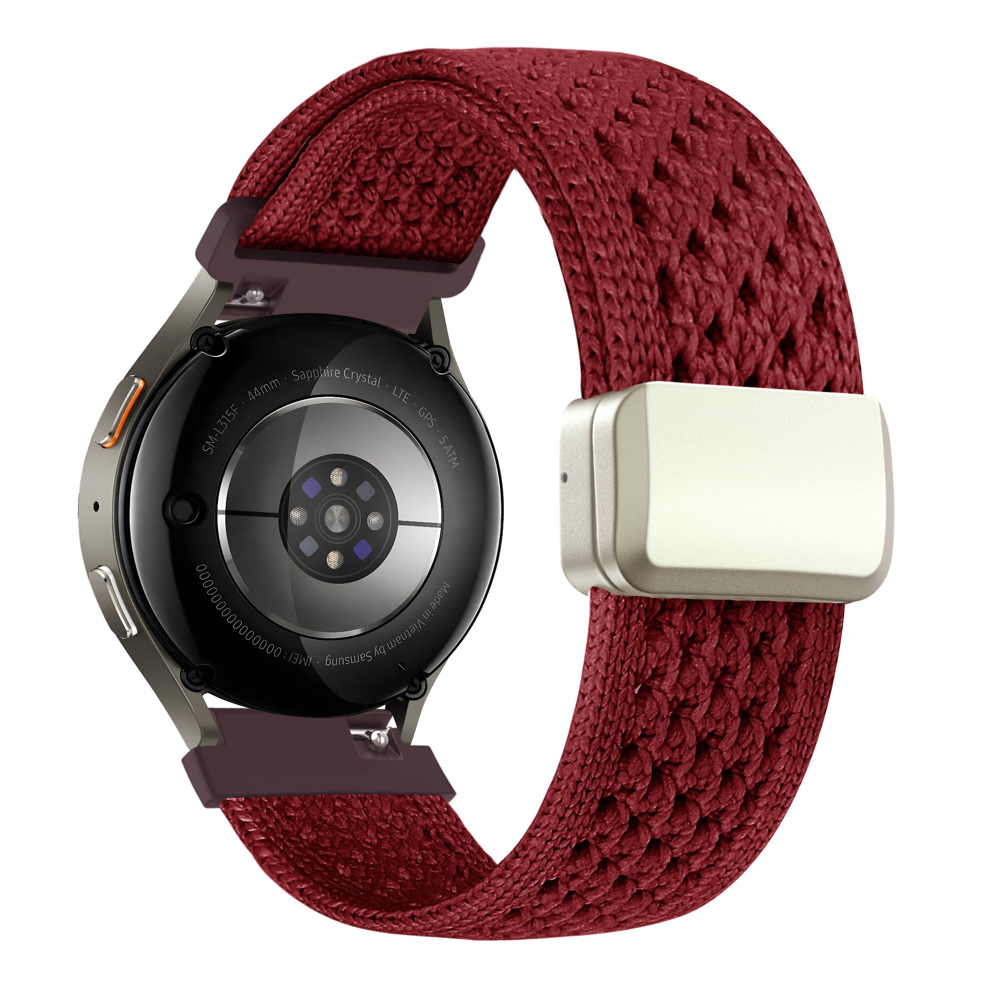Bandz Bracelet nylon Vintage Garmin Vivomove Trend (bordeaux)
