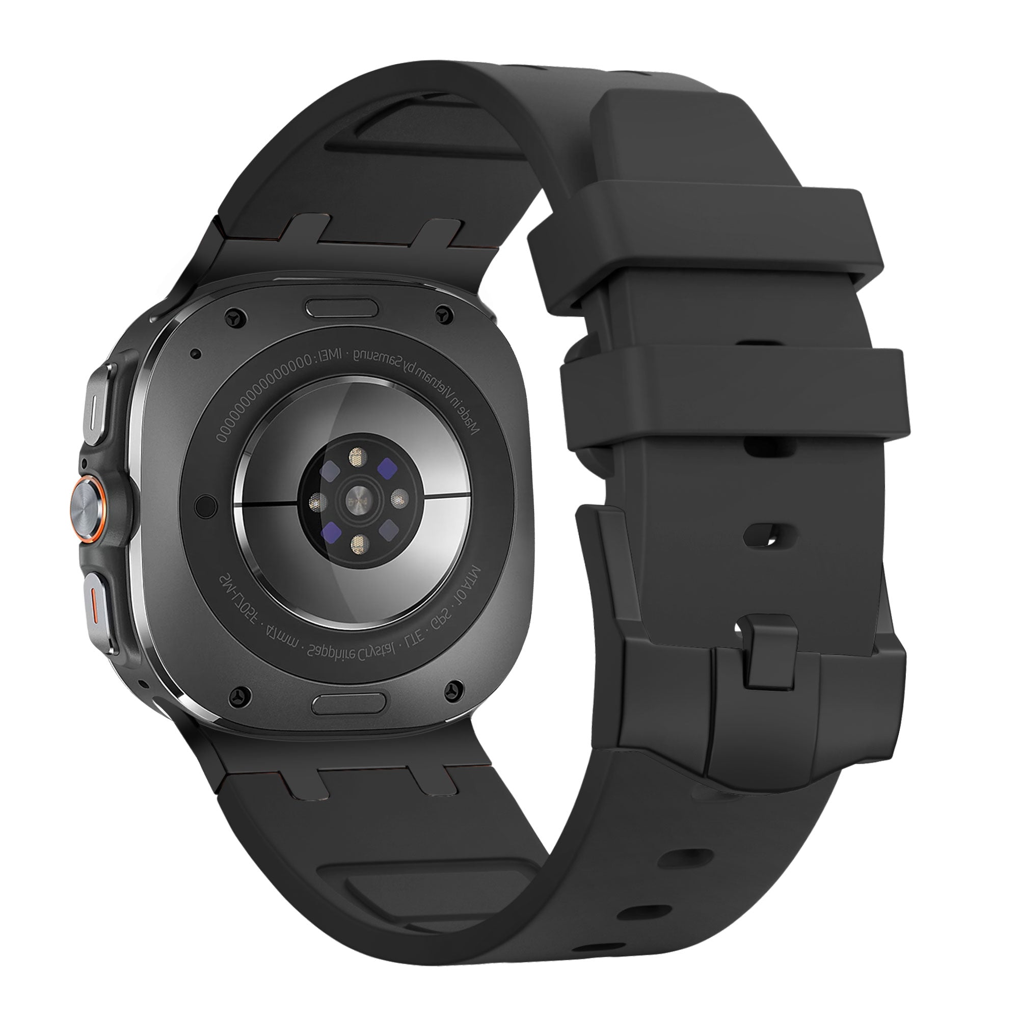 Bandz Bracelet silicone 'Luxe Liquid' Samsung Galaxy Watch Ultra 2 (orange avec noir)