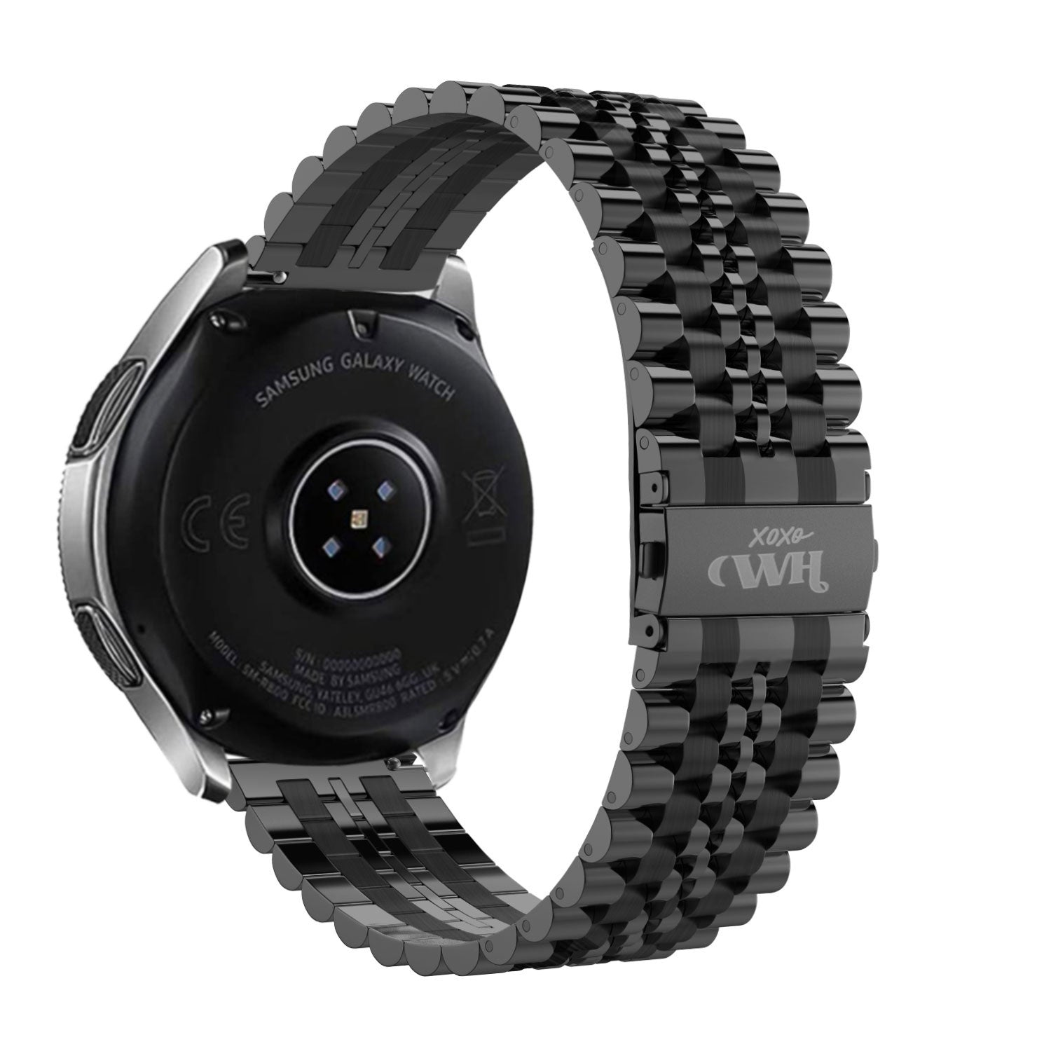 Bracelet acier xoxo Wildhearts Samsung Galaxy Watch Active (noir)