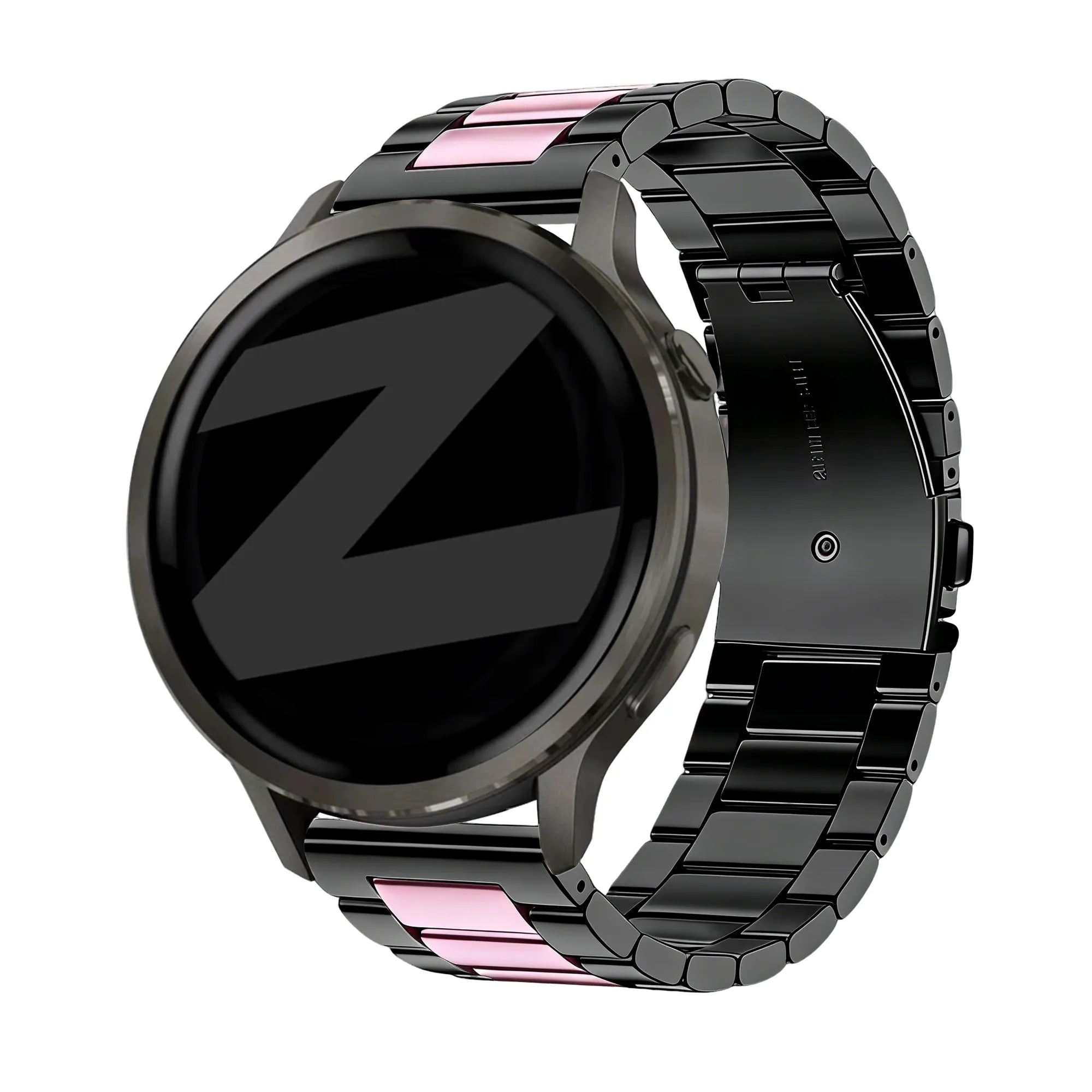 Bandz Bracelet acier 'Classic' Garmin Forerunner 265s (noir/rose)
