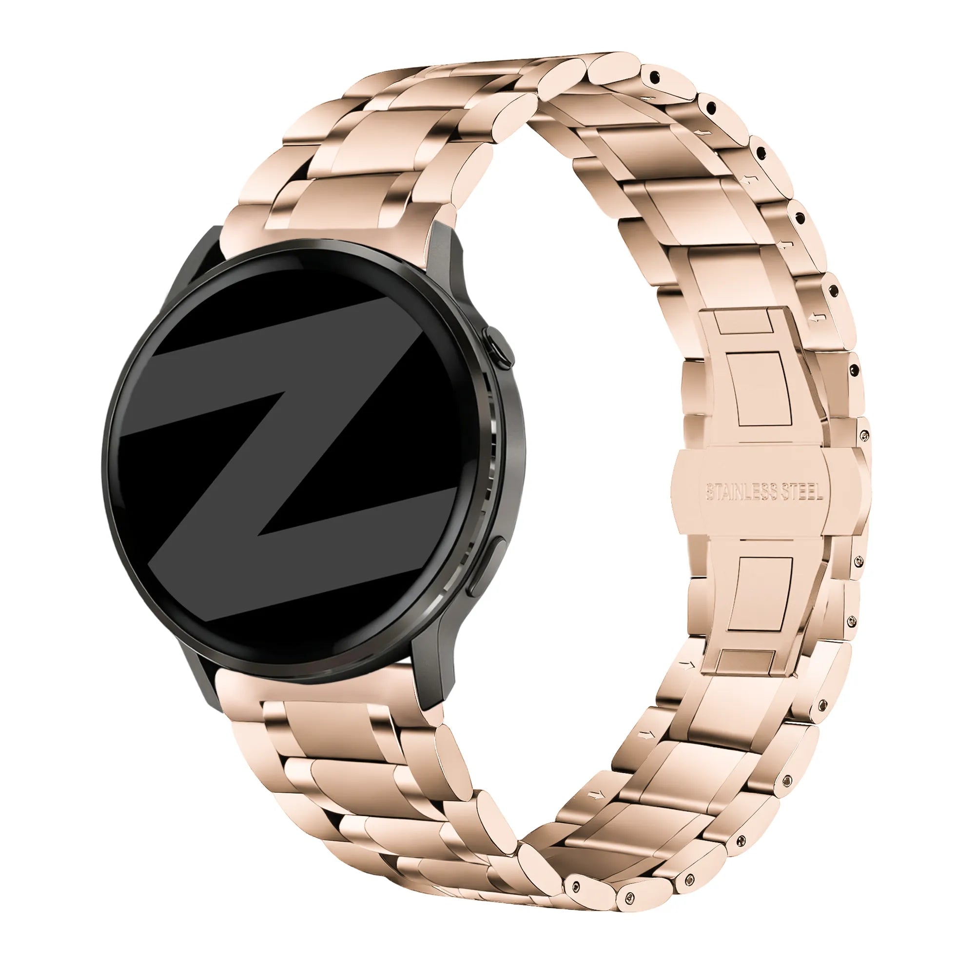 Bandz Garmin Forerunner 265s Steel Link Strap 'Deluxe' (Rose Gold)