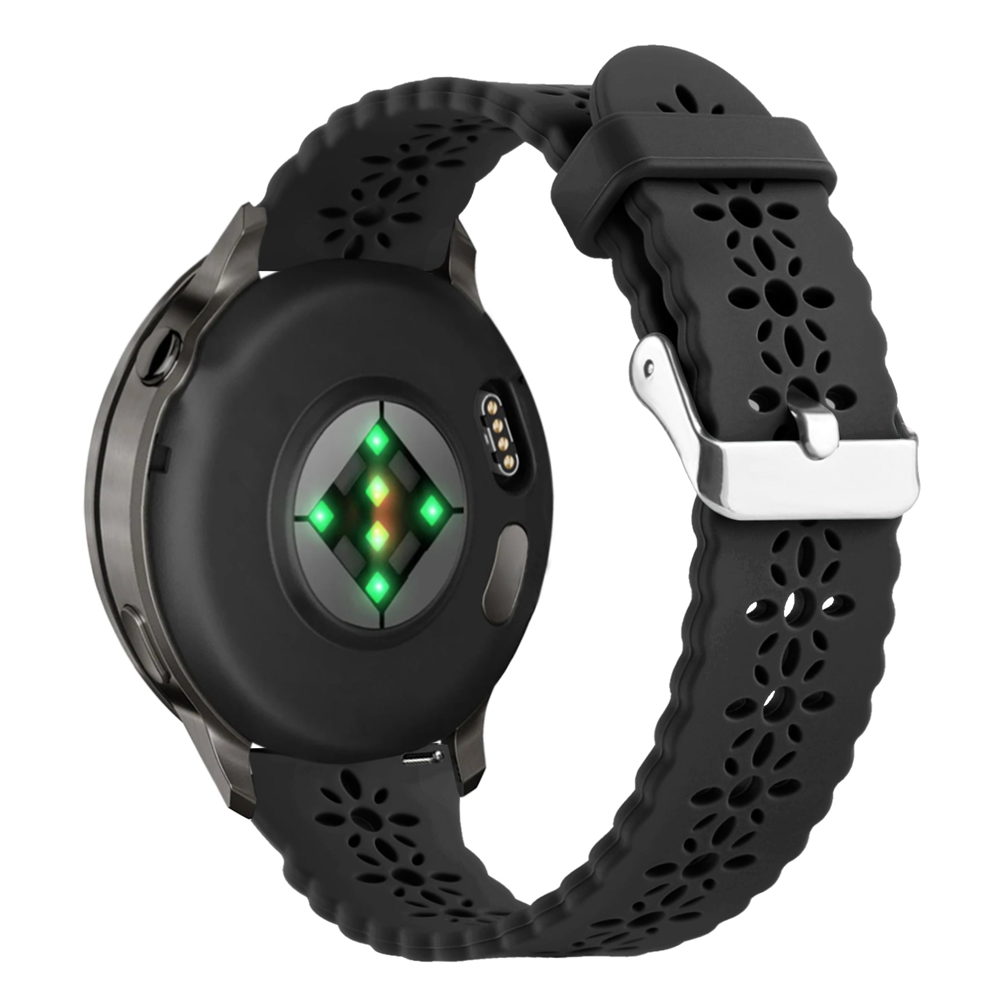 Bandz Garmin Vivomove Style Silicone Strap 'Lace' (Black)