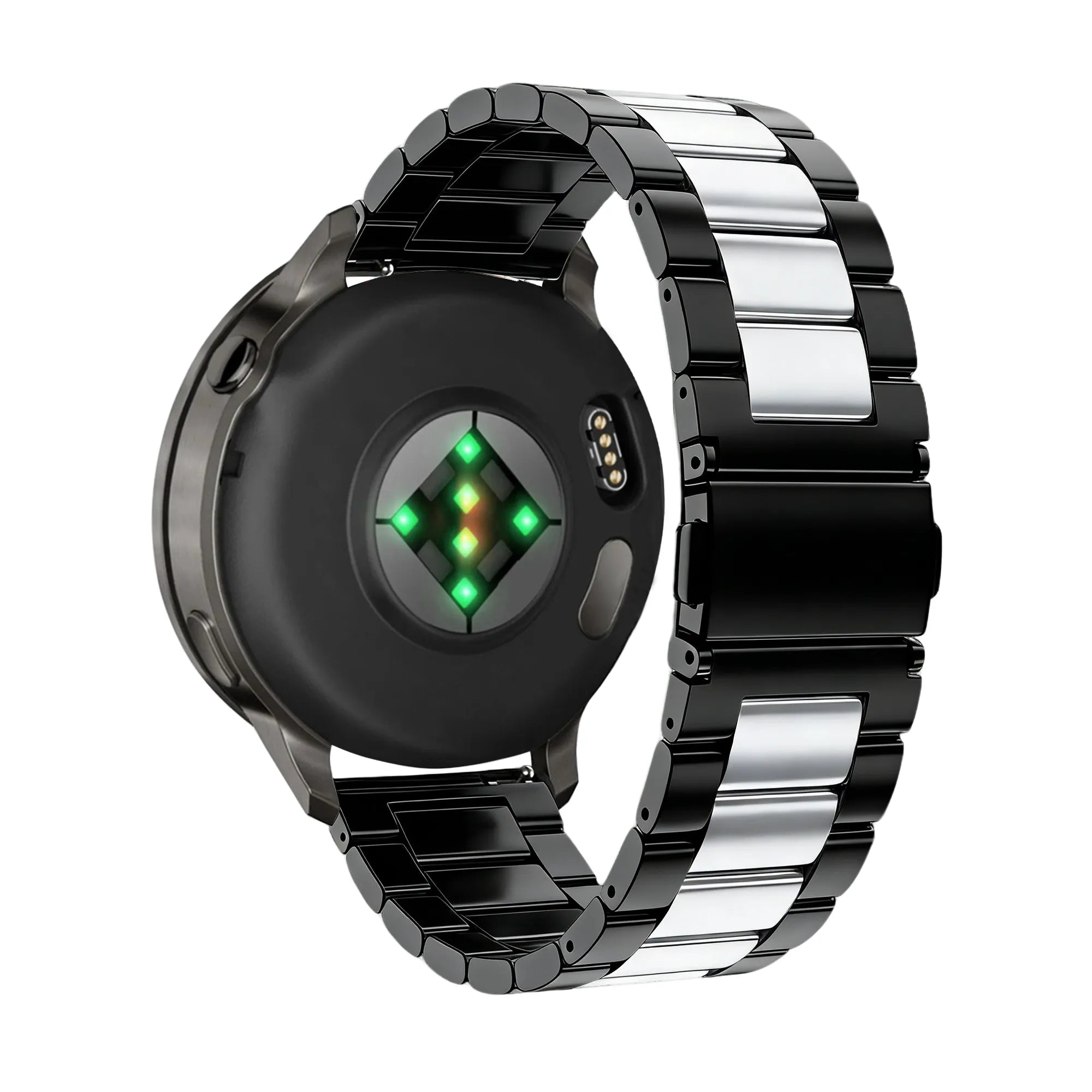 Bandz Bracelet acier 'Classic' Garmin Vivoactive 4 (noir argent)