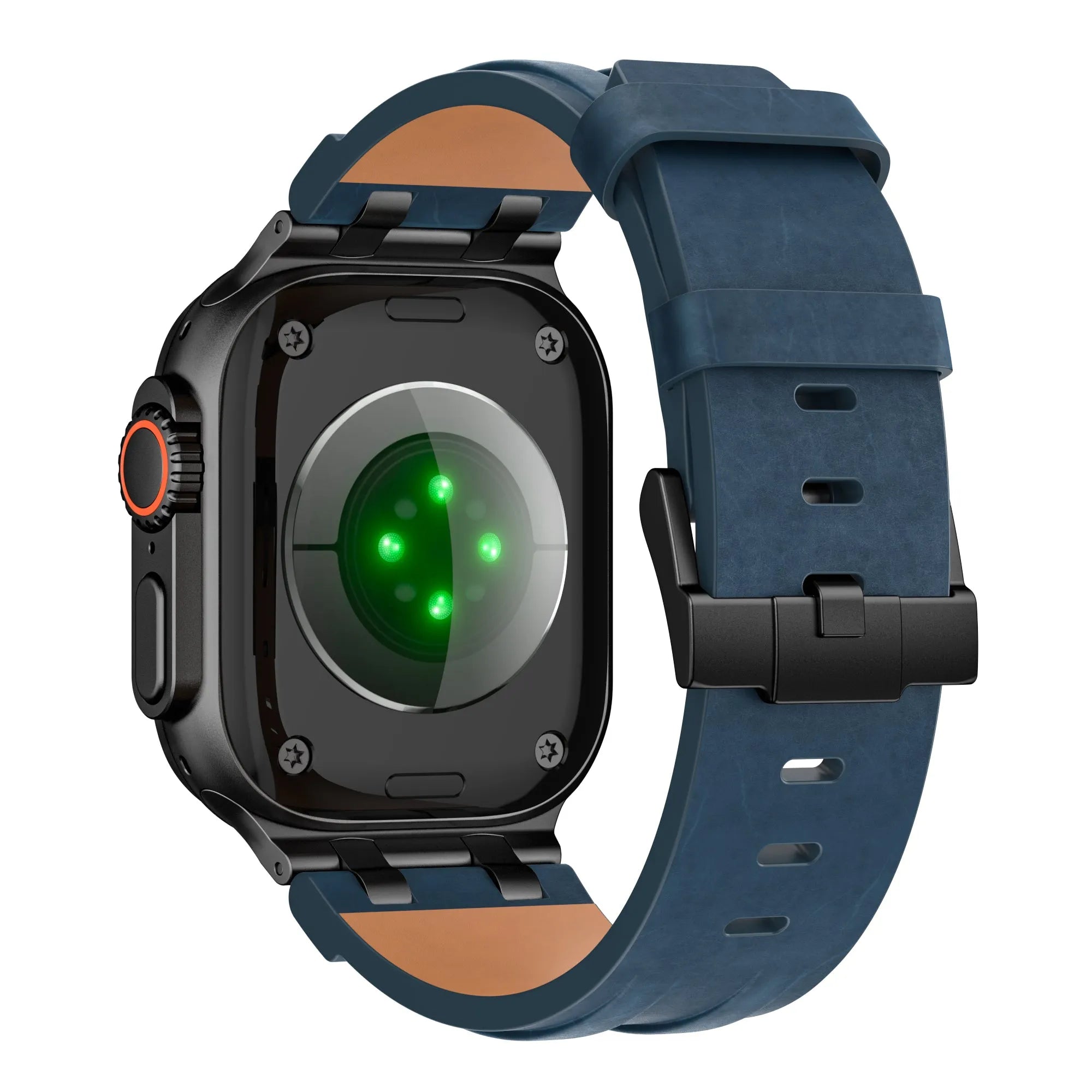 Bracelet cuir solide Apple Watch (bleu foncé)