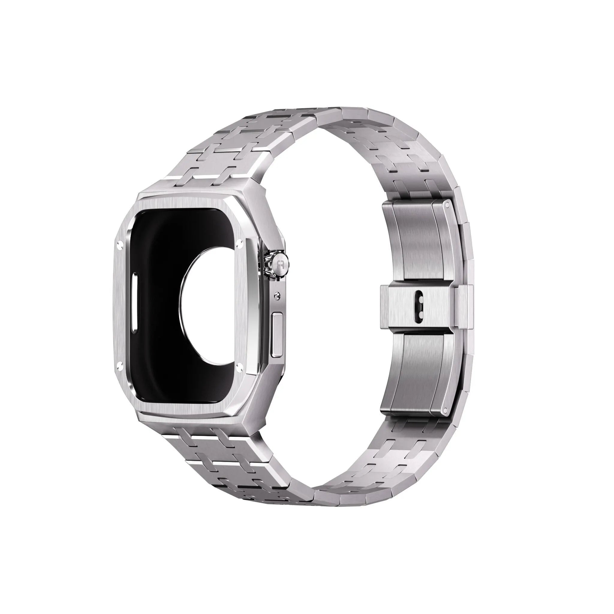 Reqior Boîtier avec bracelet en acier Apple Watch 45mm (argent)