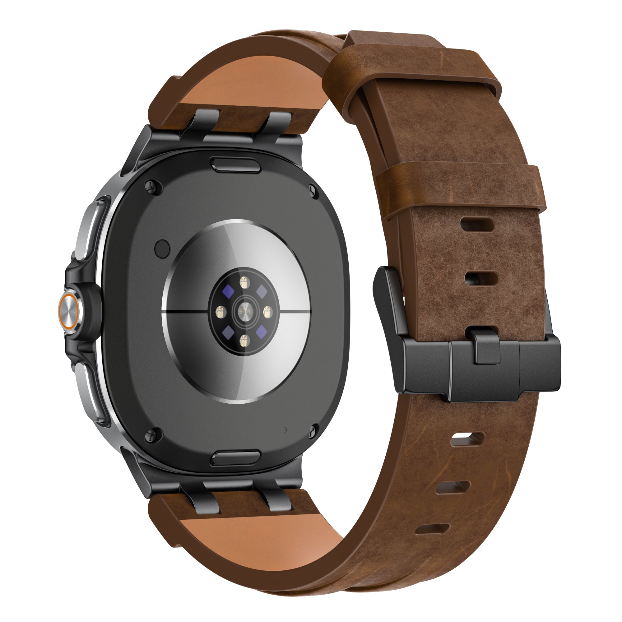 Bracelet cuir solide Samsung Galaxy Watch 8 - 40mm (marron foncé)