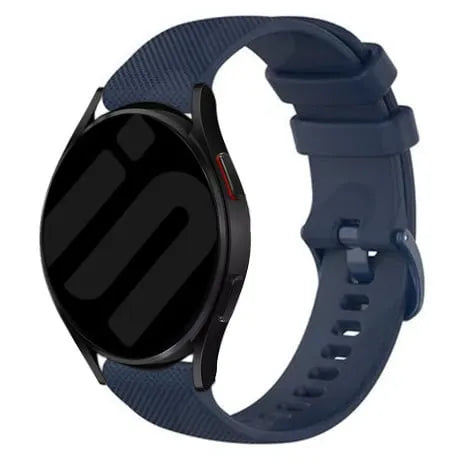 Premium Silicone Strap, dark blue, on a watch, 3/4 rear view