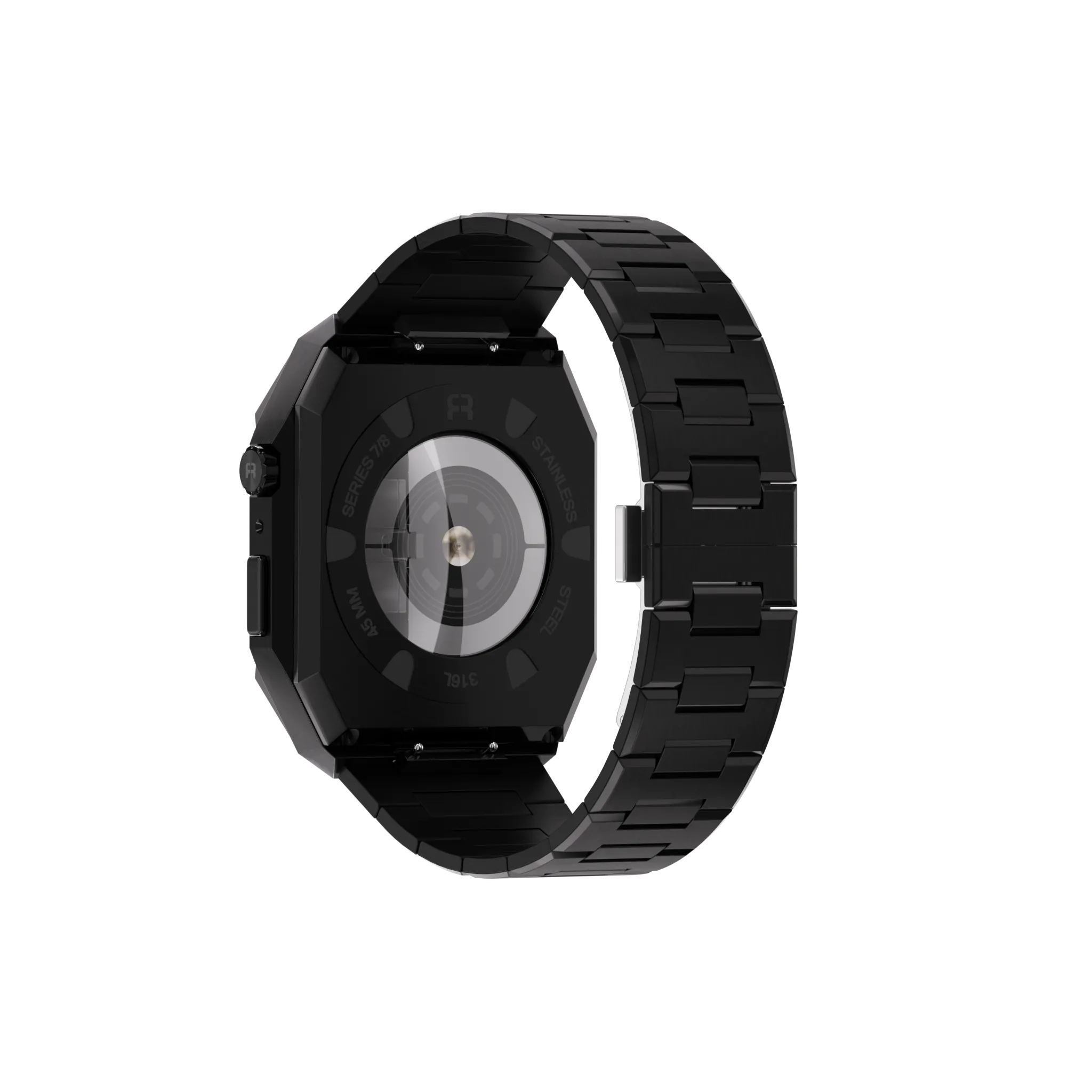 Reqior Boîtier avec bracelet en acier 'Nautilus' Apple Watch 45mm (noir)