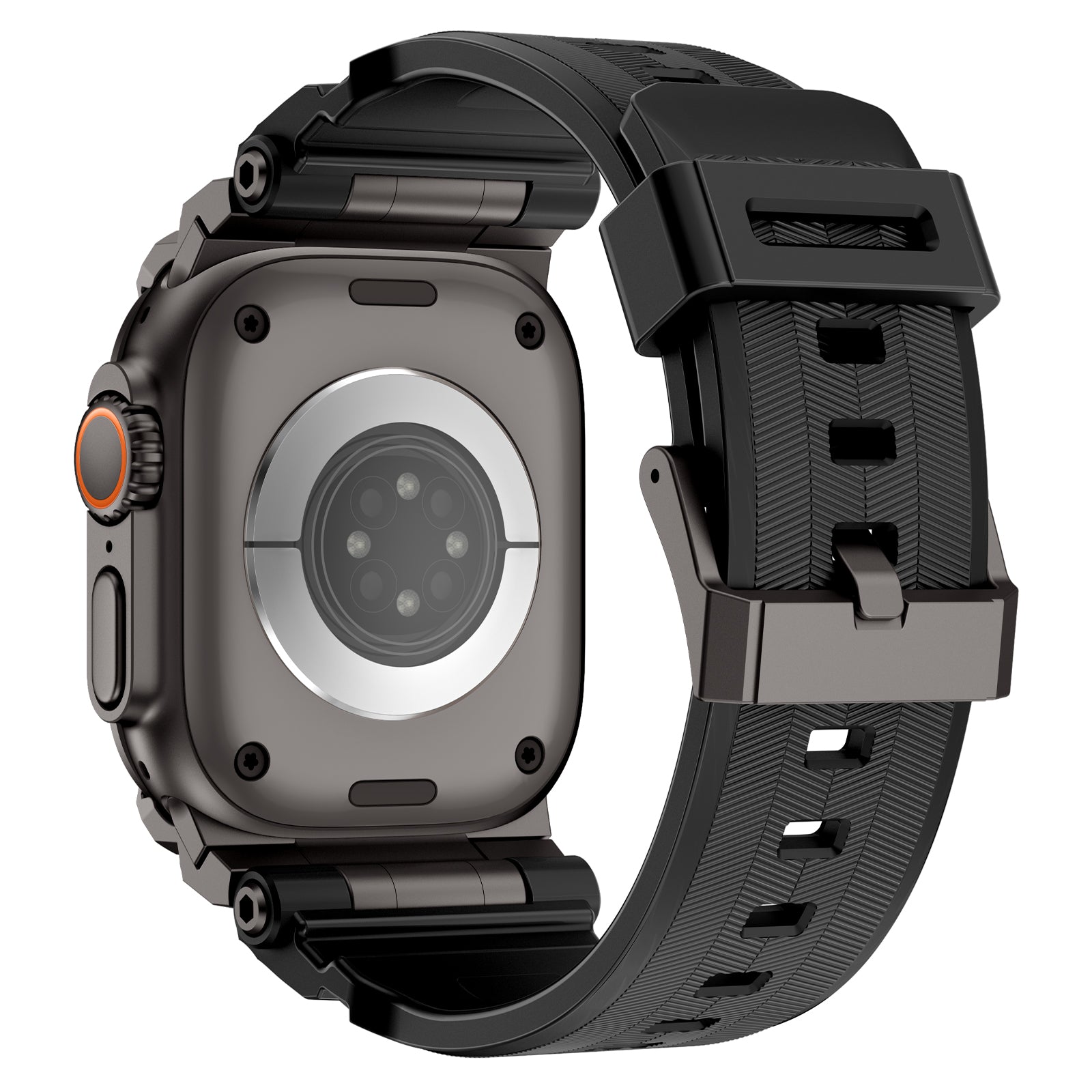 Bracelet silicone 'Quatre griffes' Apple Watch Ultra (noir avec noir)