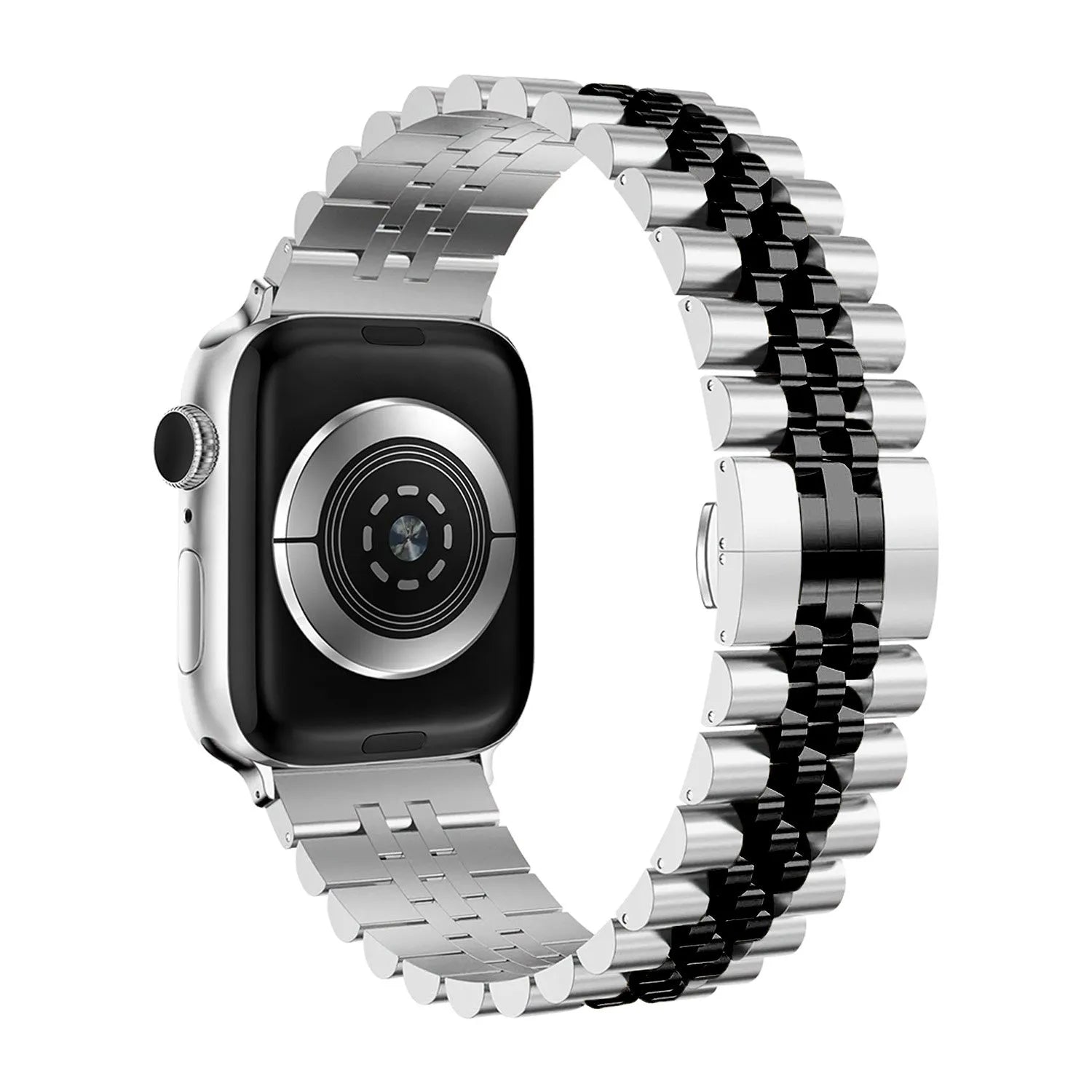 Bracelet acier Apple Watch Jubilé (argent/noir)