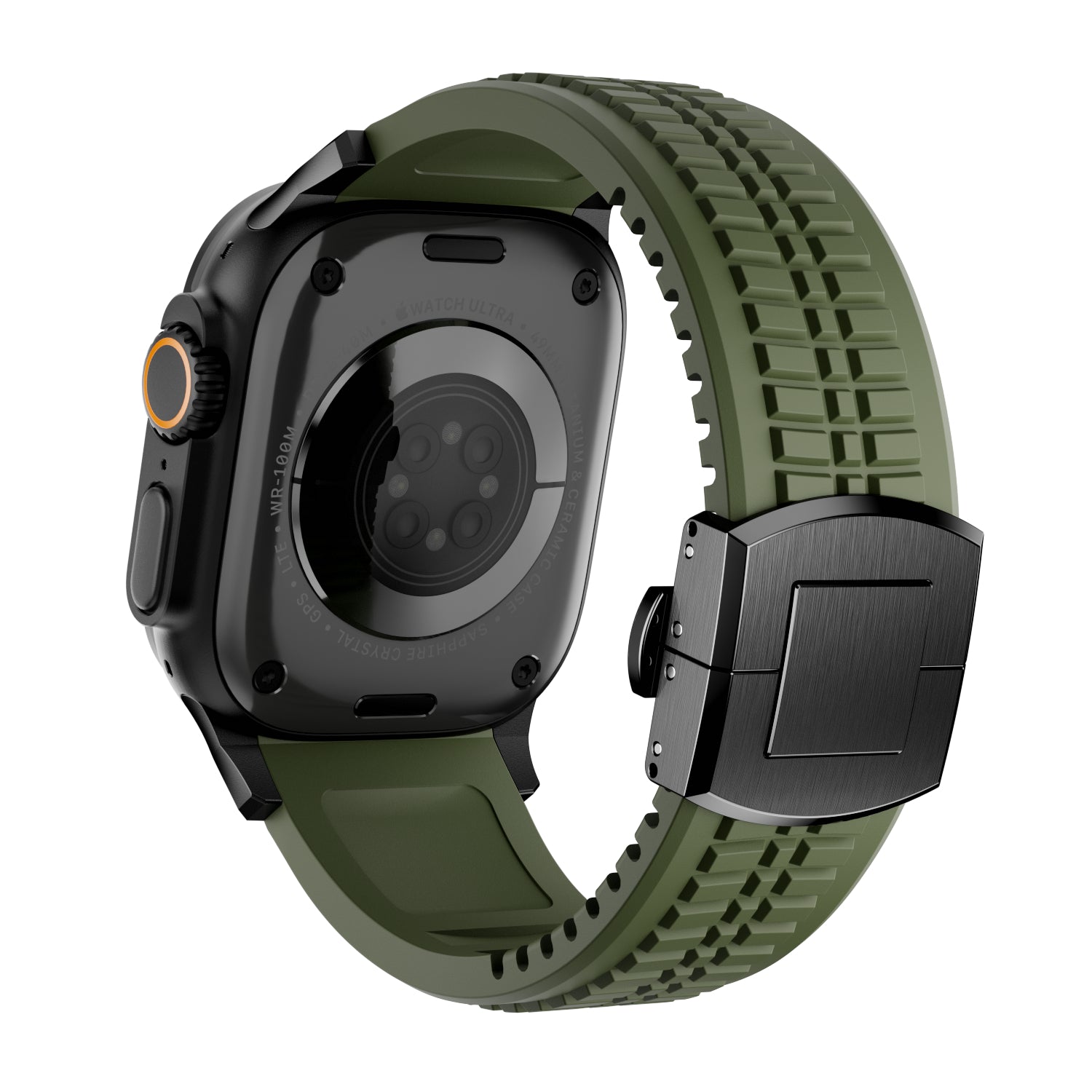 Bracelet silicone premium Apple Watch Ultra (vert militaire)